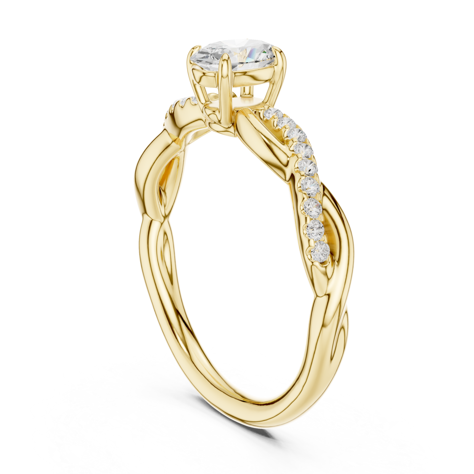  Gold Eternal Grace Solitaire Band Left View