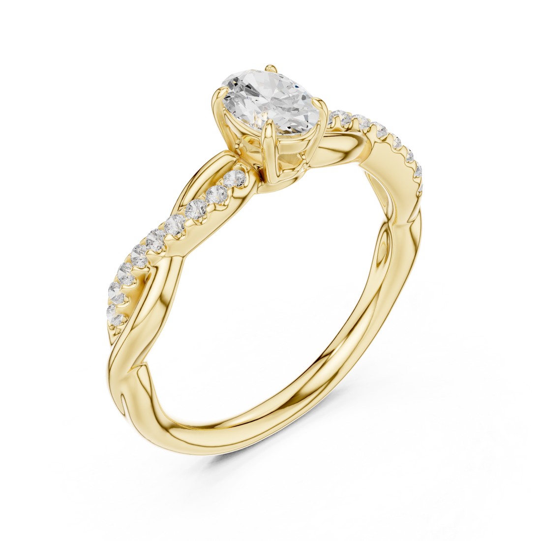 Gold Eternal Grace Solitaire Band Right View