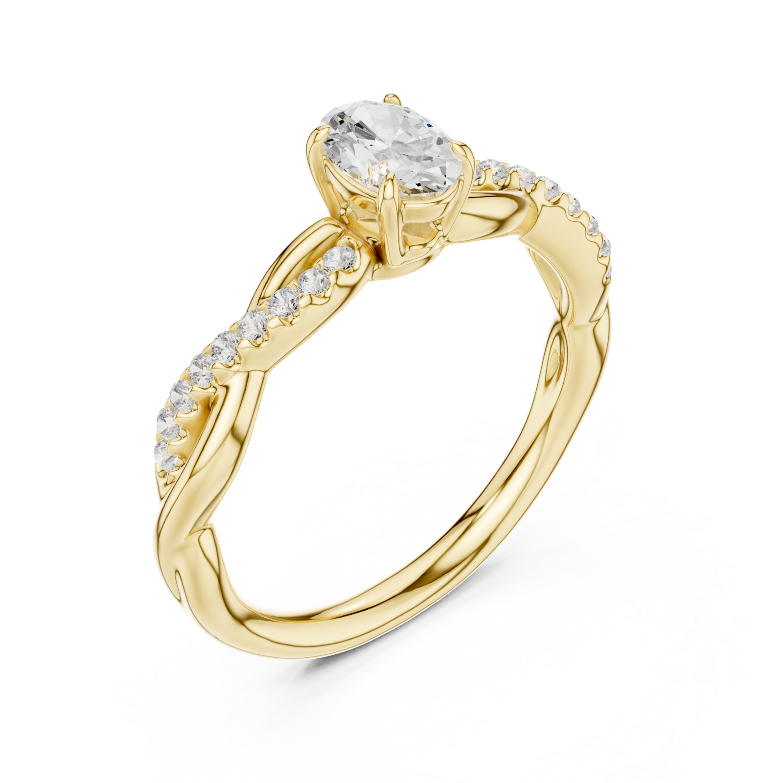 Gold Eternal Grace Solitaire Band Right View
