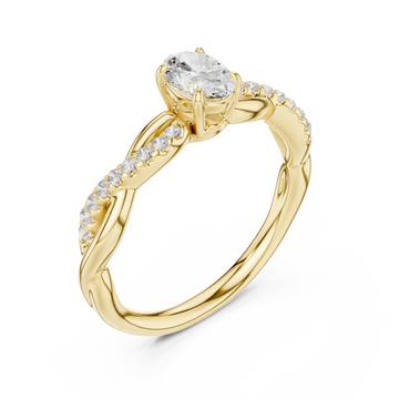 Gold Eternal Grace Solitaire Band Right View