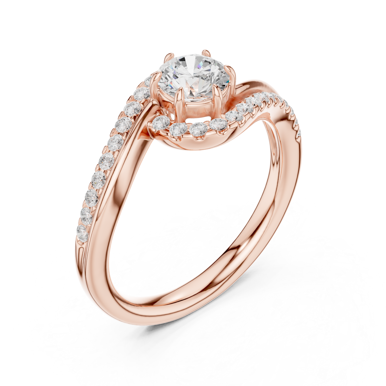  Rose Gold Infinite Allure Solitaire Engagement Ring Right View