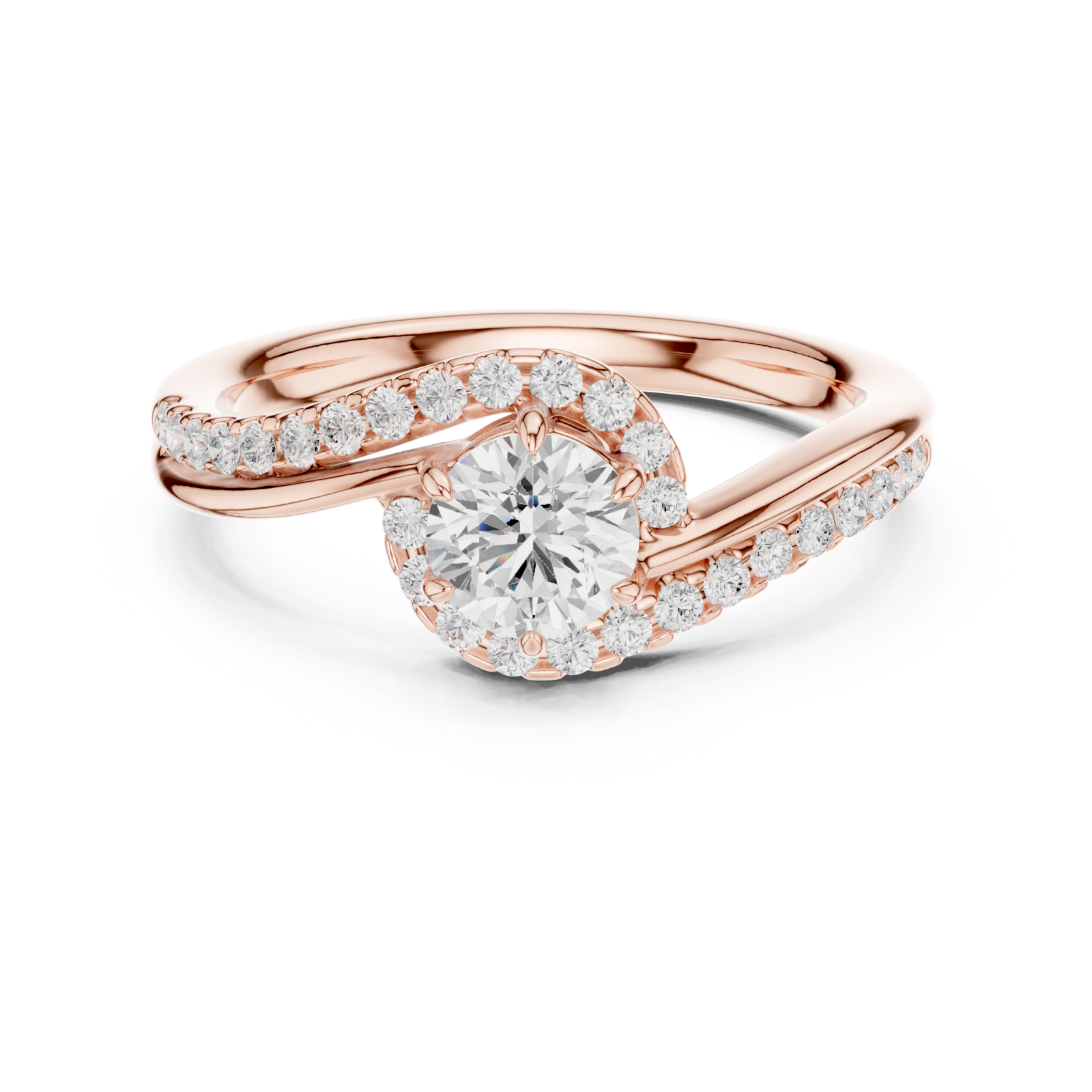  Rose Gold Infinite Allure Solitaire Engagement Ring Front View