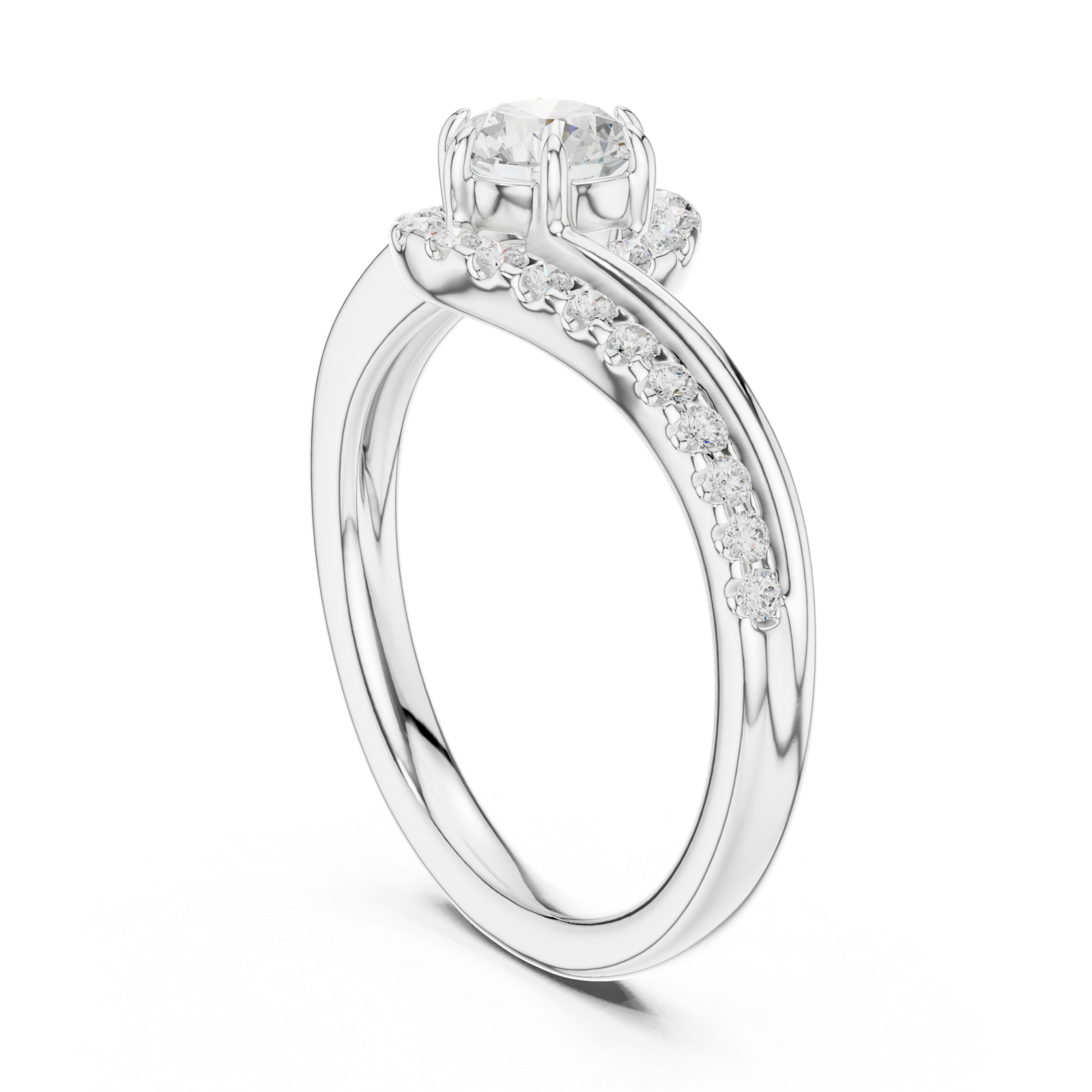 White Gold Infinite Allure Solitaire Engagement Ring Left View