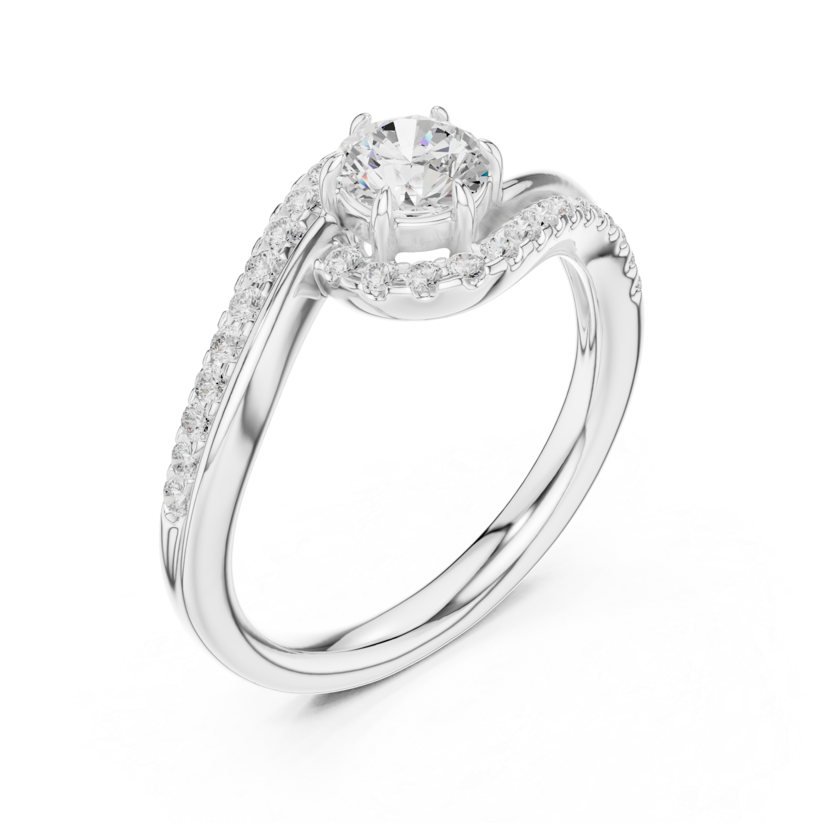  White Gold Infinite Allure Solitaire Engagement Ring Right View