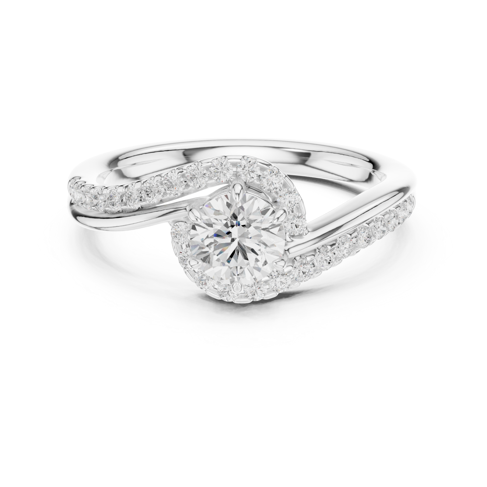  White Gold Infinite Allure Solitaire Engagement Ring Front View