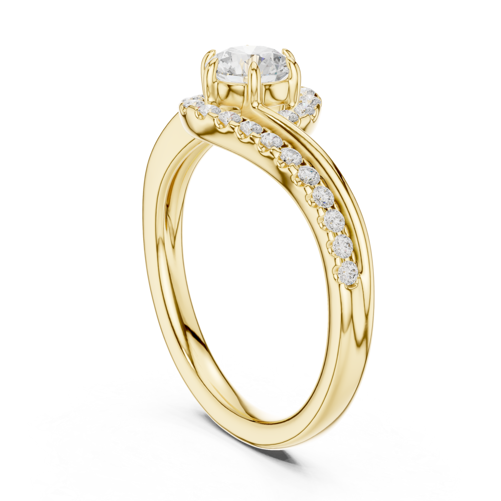  Gold Infinite Allure Solitaire Engagement Ring Left View