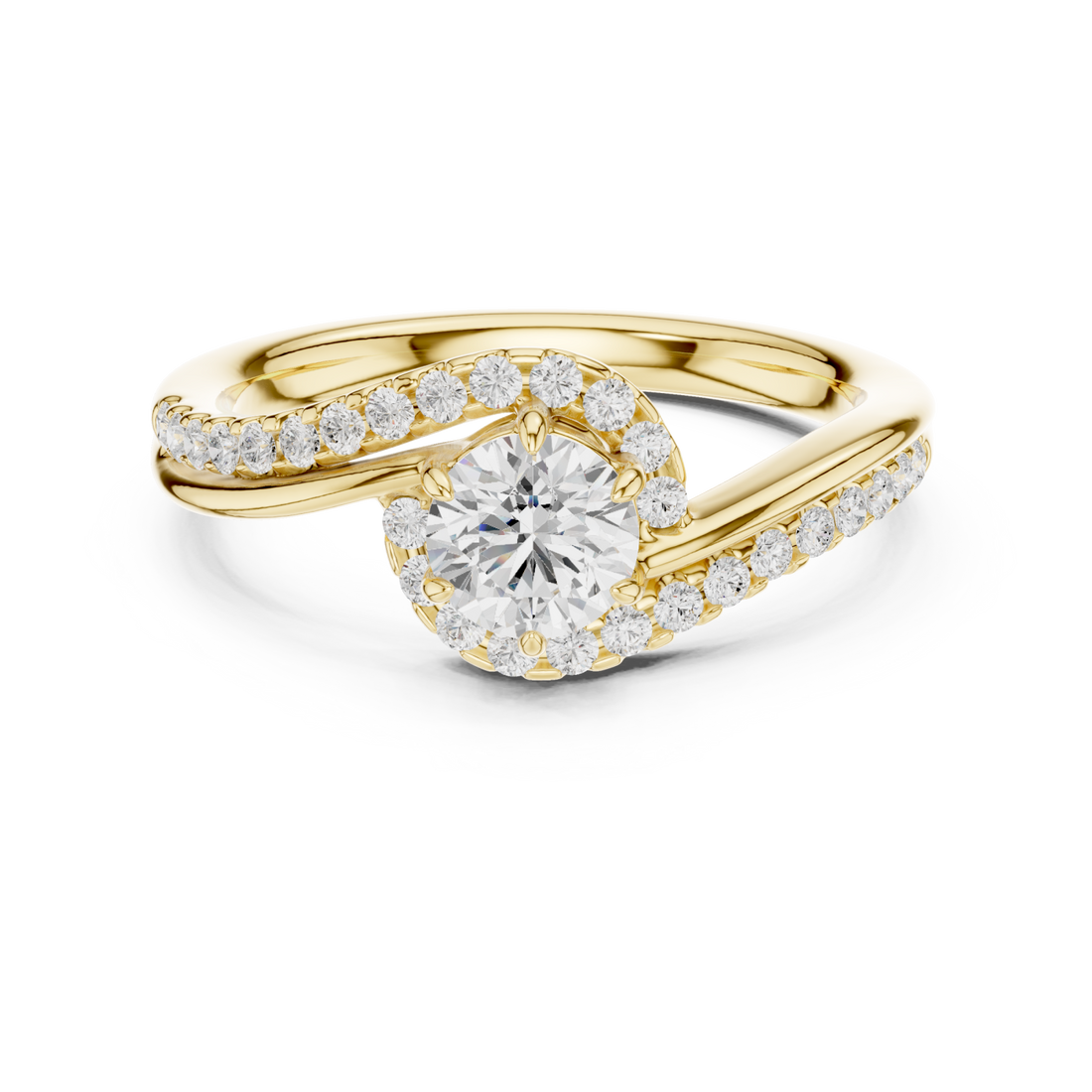 Gold Infinite Allure Solitaire Engagement Ring Right View