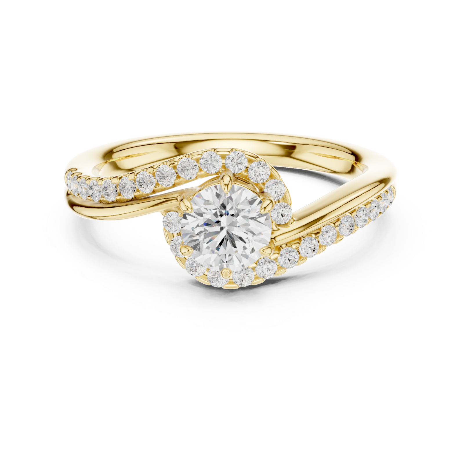  Gold Infinite Allure Solitaire Engagement Ring Front View