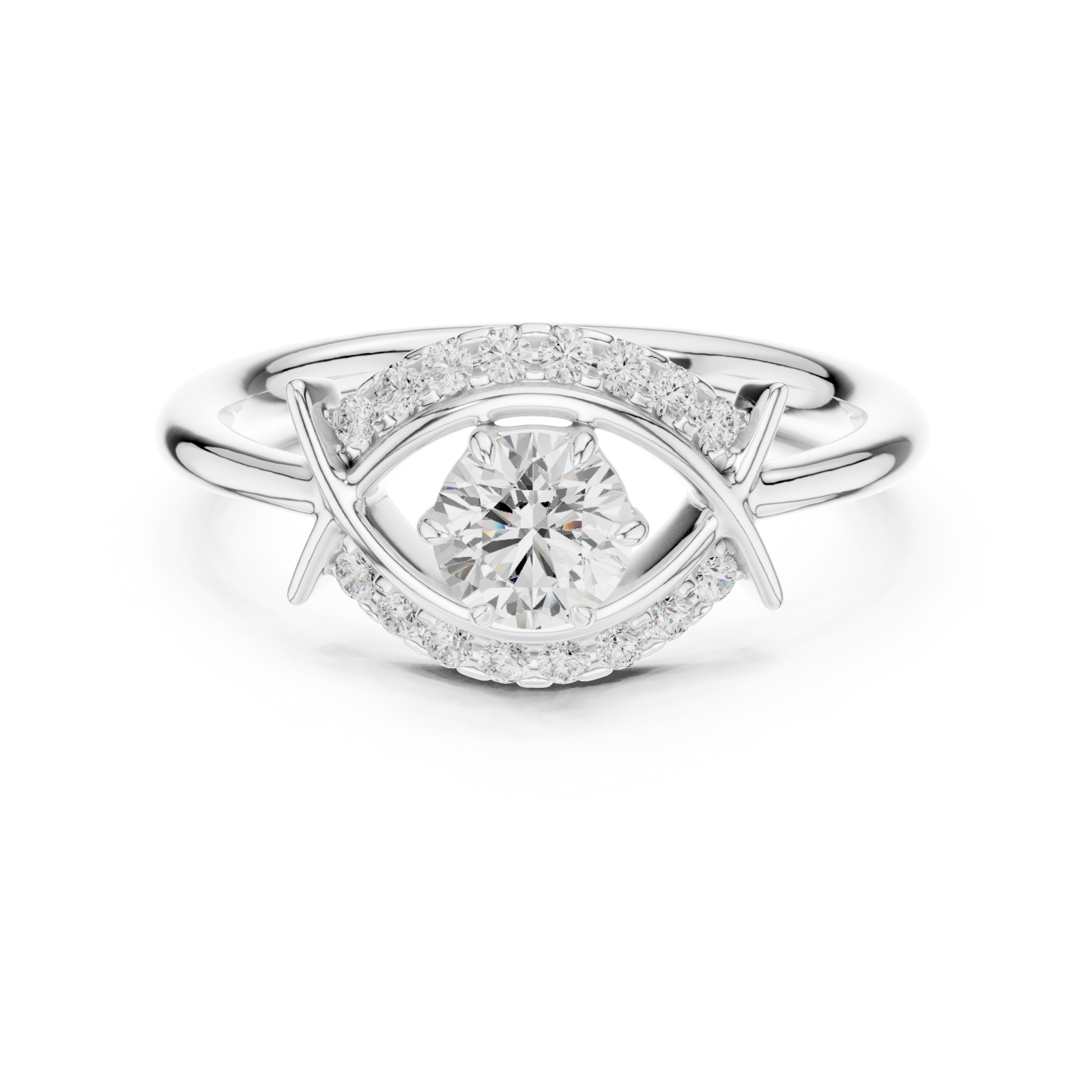  White Gold Enchanted Whisper Temptation Signature Band Front View