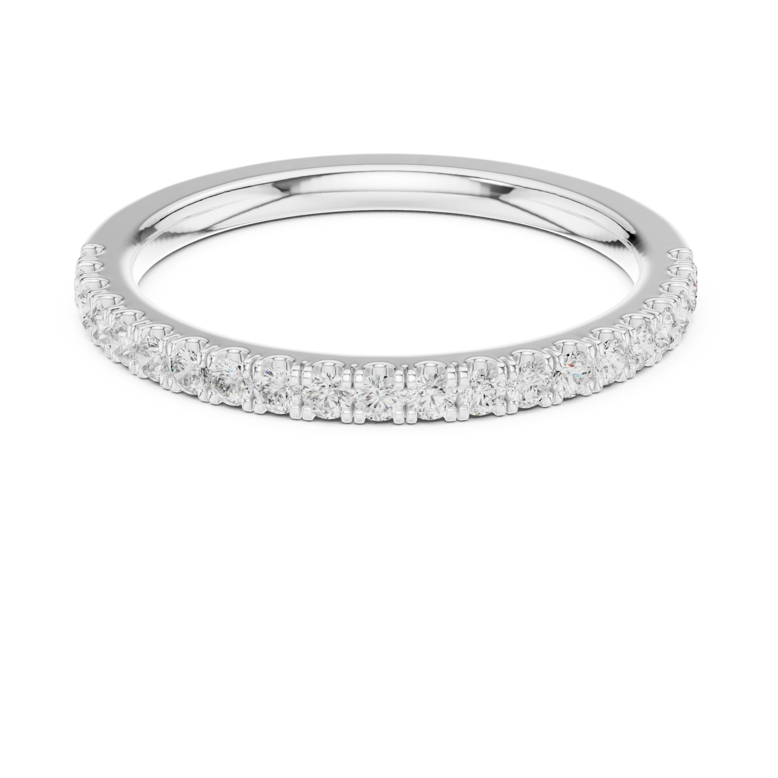  White Gold Celestial Arc Petite Statement Ring Front View