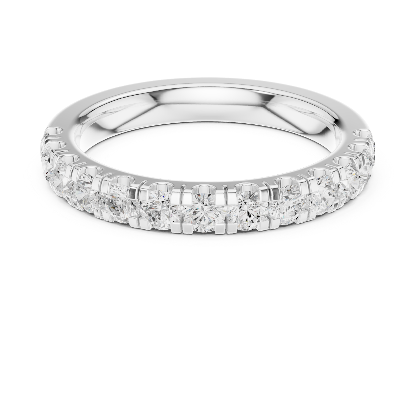  White Gold Radiant Essence Stacking Band Front View