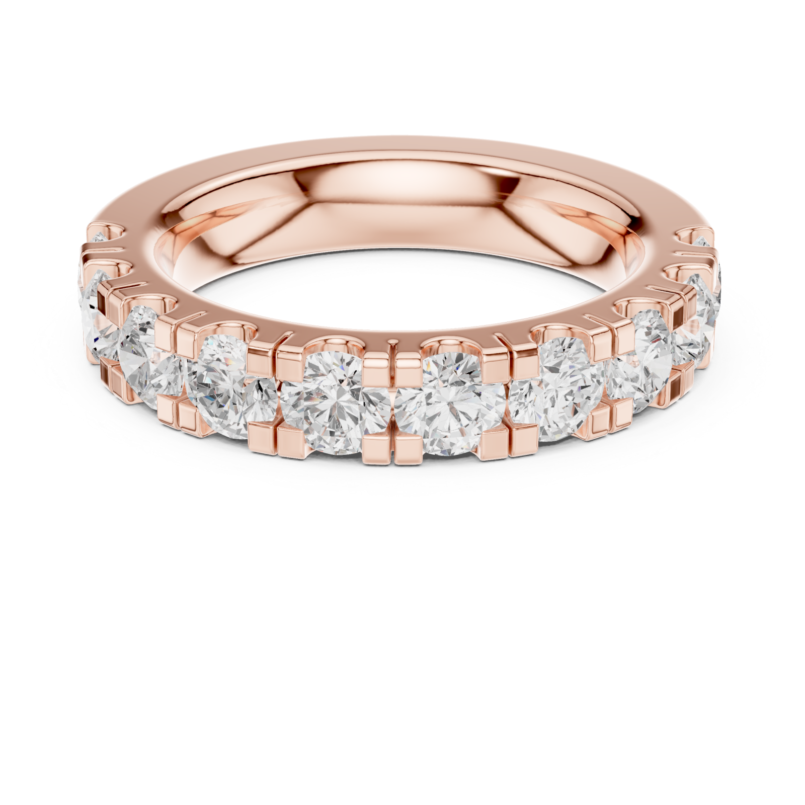  Rose Gold Celestial Whisper Pavé Ring Front View