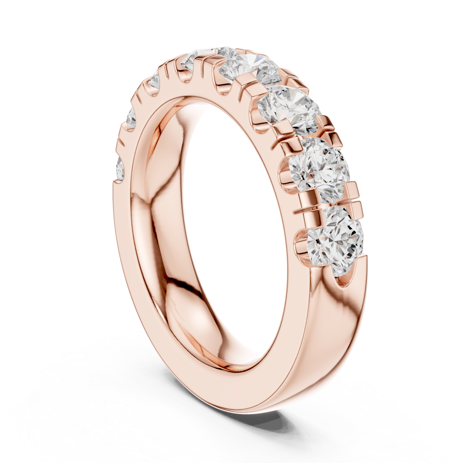  Rose Gold Radiance Flow Band Ring Left View
