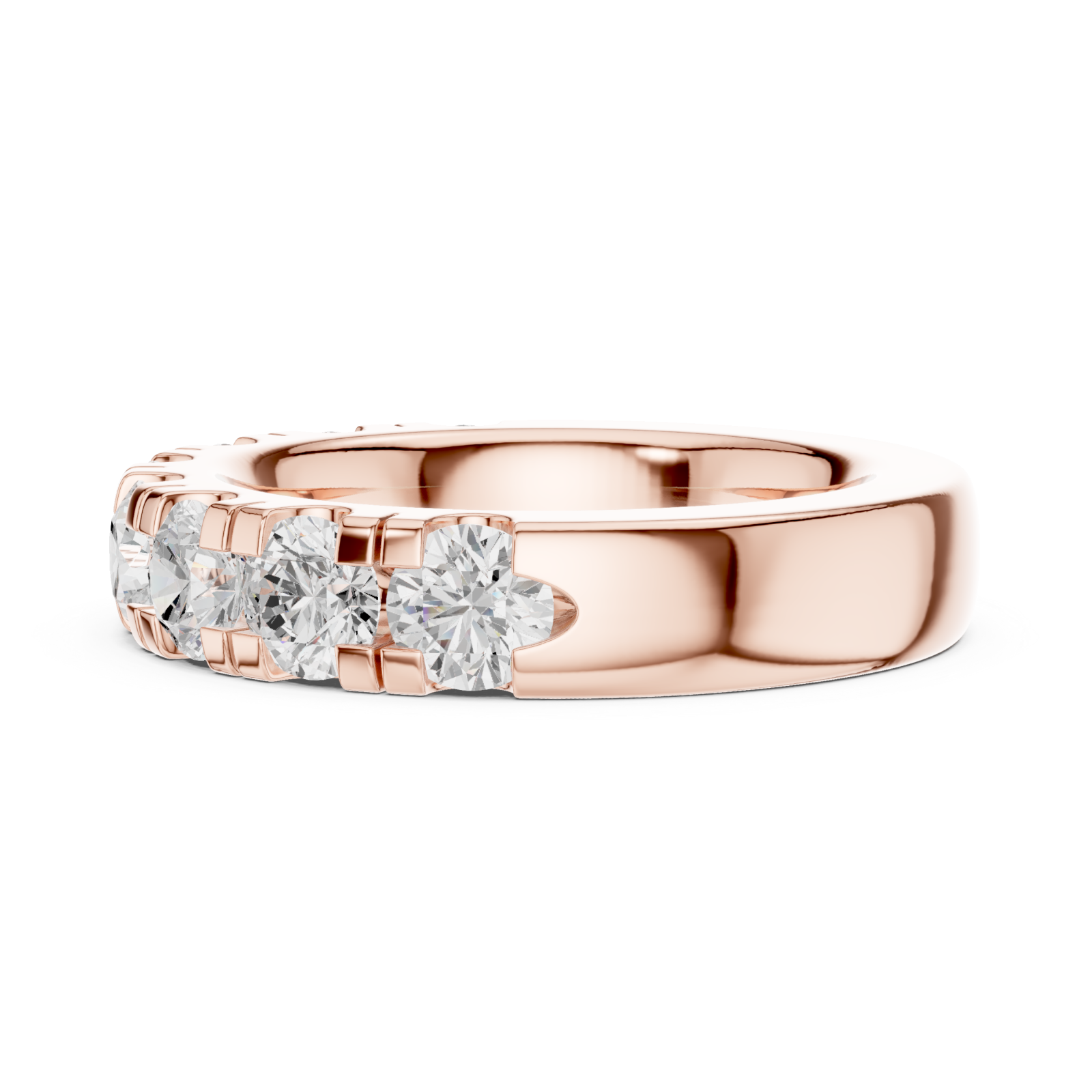  Rose Gold Radiance Flow Band Ring Side View