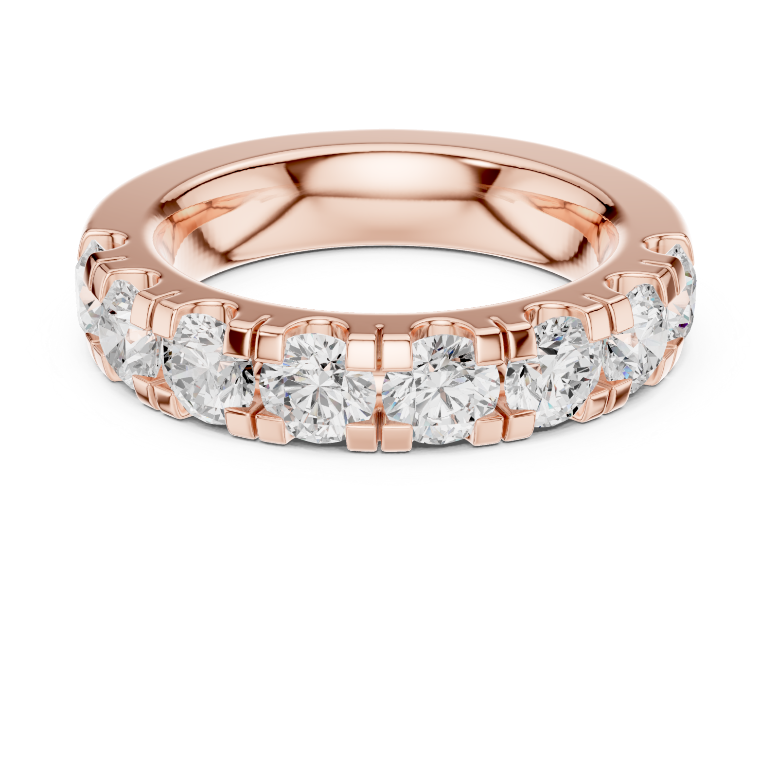  Rose Gold Radiance Flow Band Ring Front View