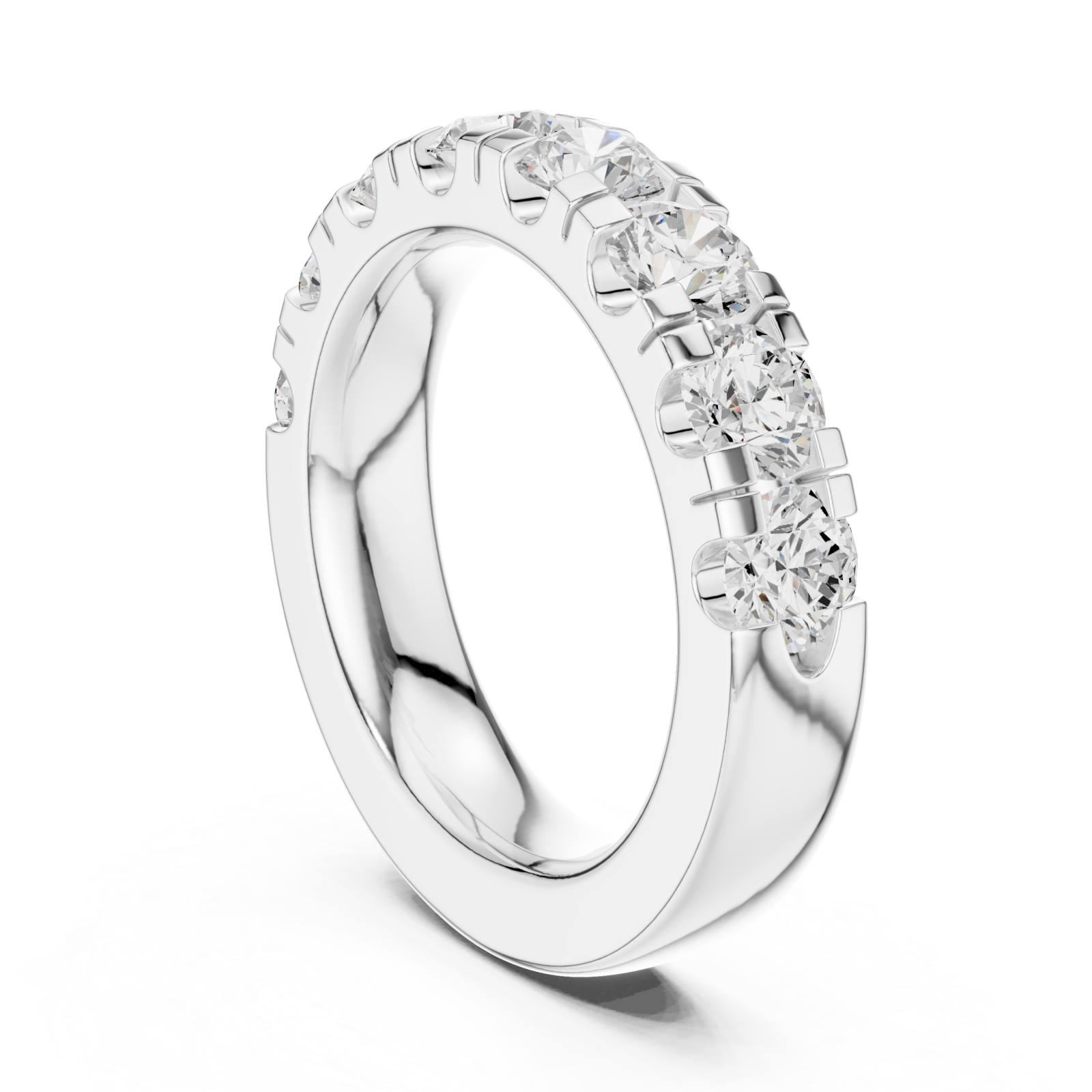  White Gold Radiance Flow Band Ring Left View