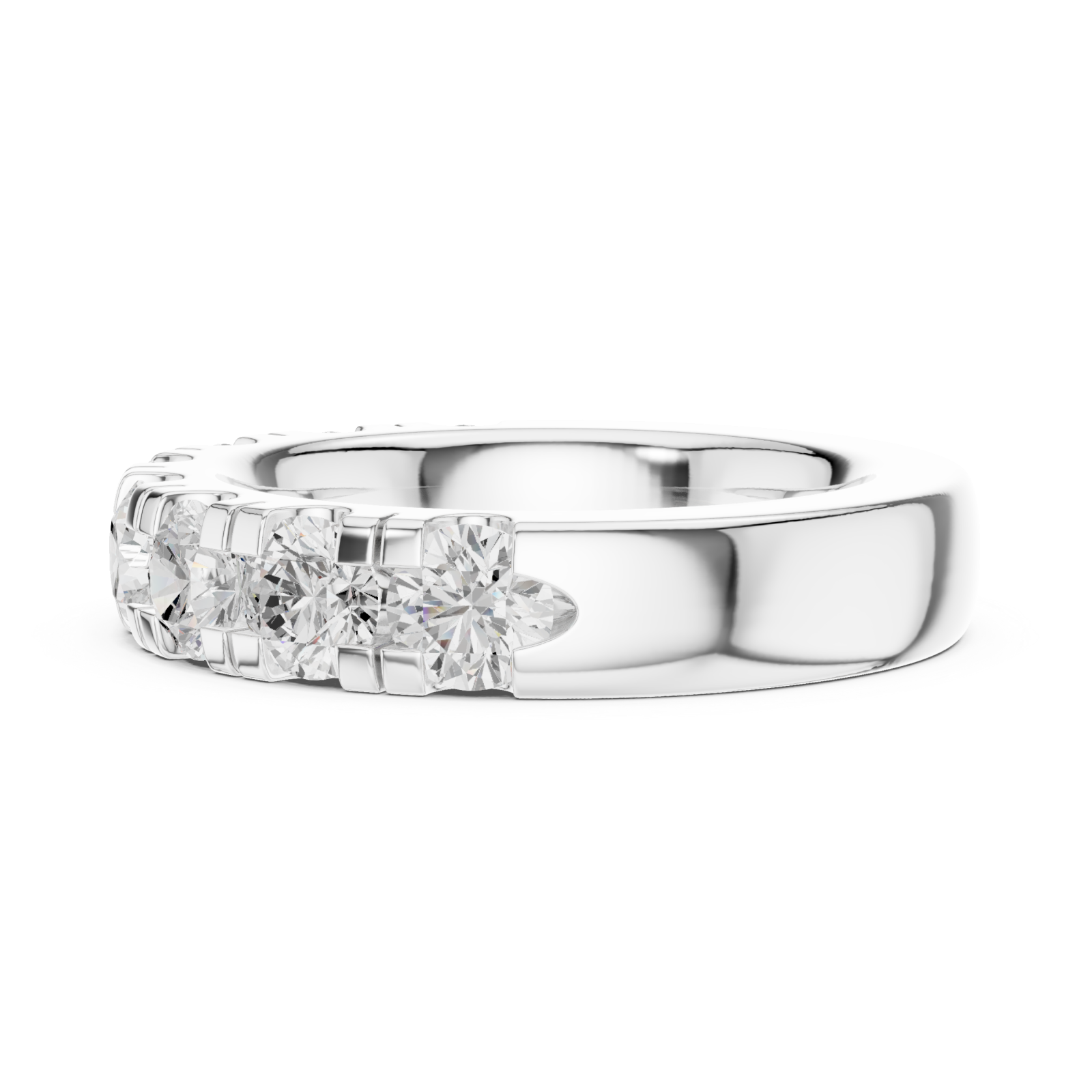  White Gold Radiance Flow Band Ring Side View