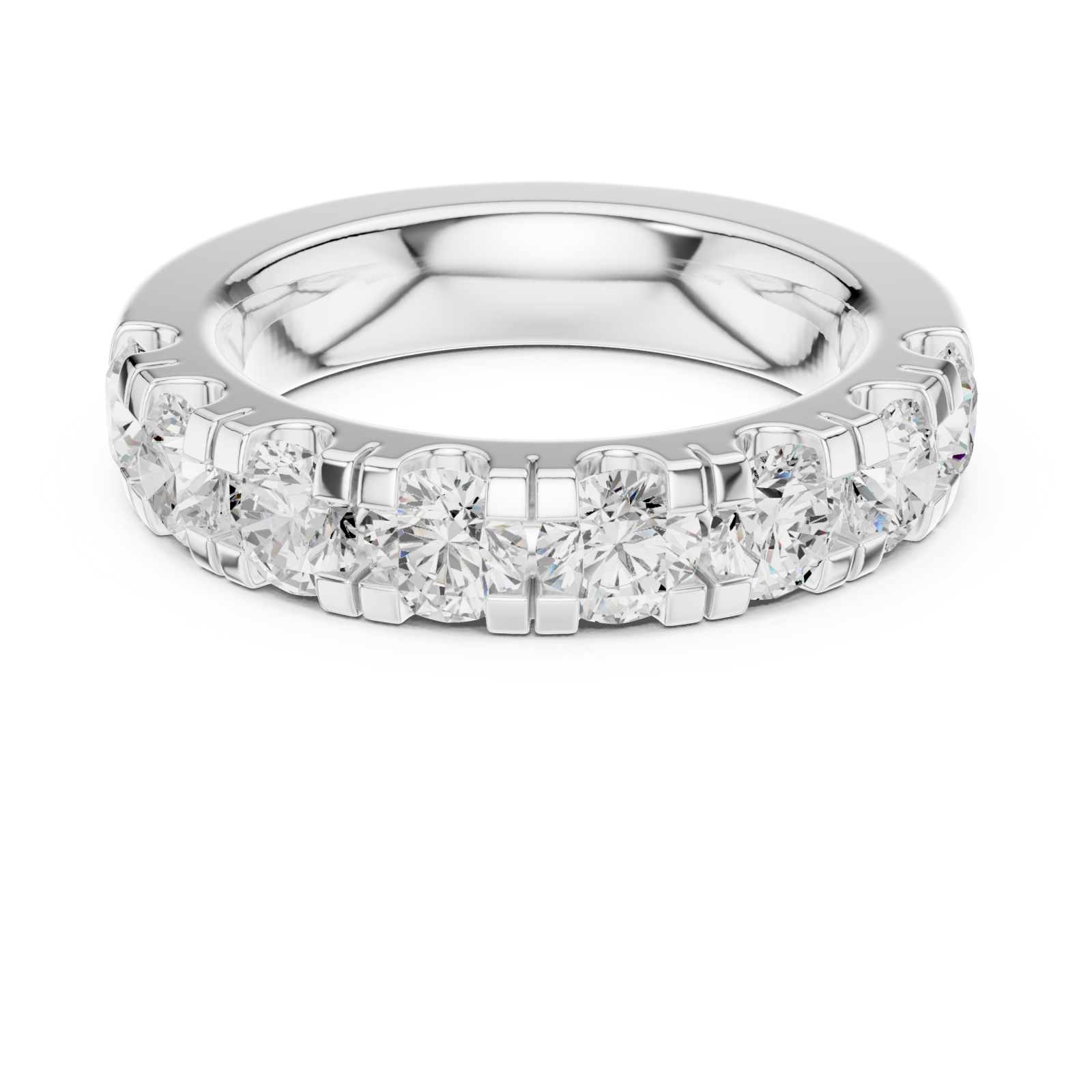  White Gold Radiance Flow Band Ring Front View