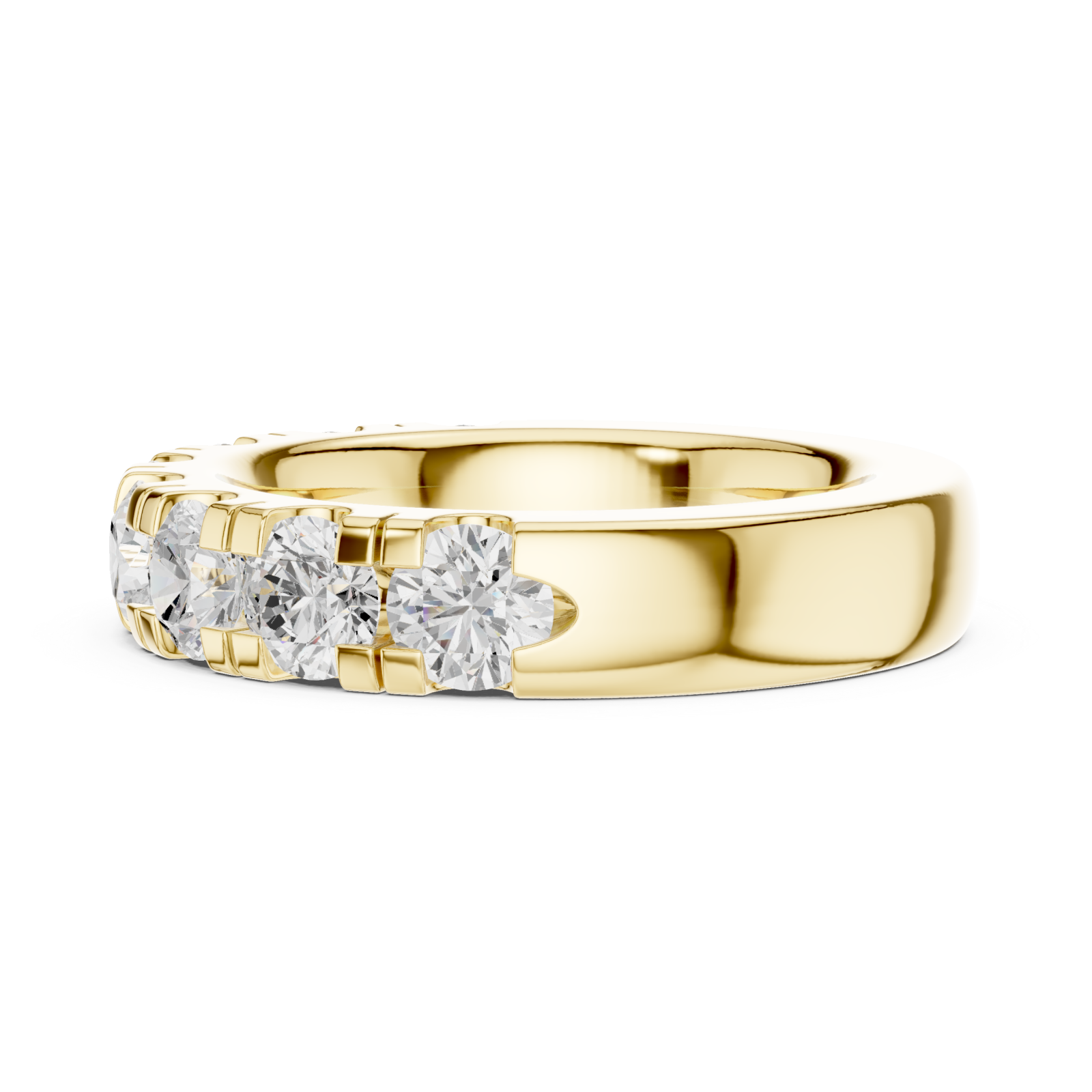  Gold Radiance Flow Band Ring Side View