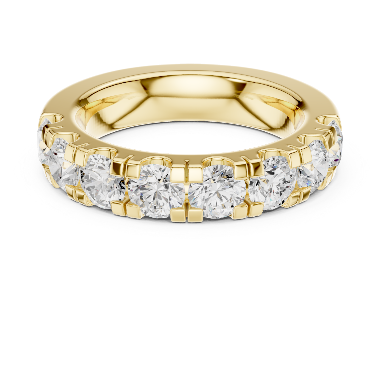  Gold Radiance Flow Band Ring Front View