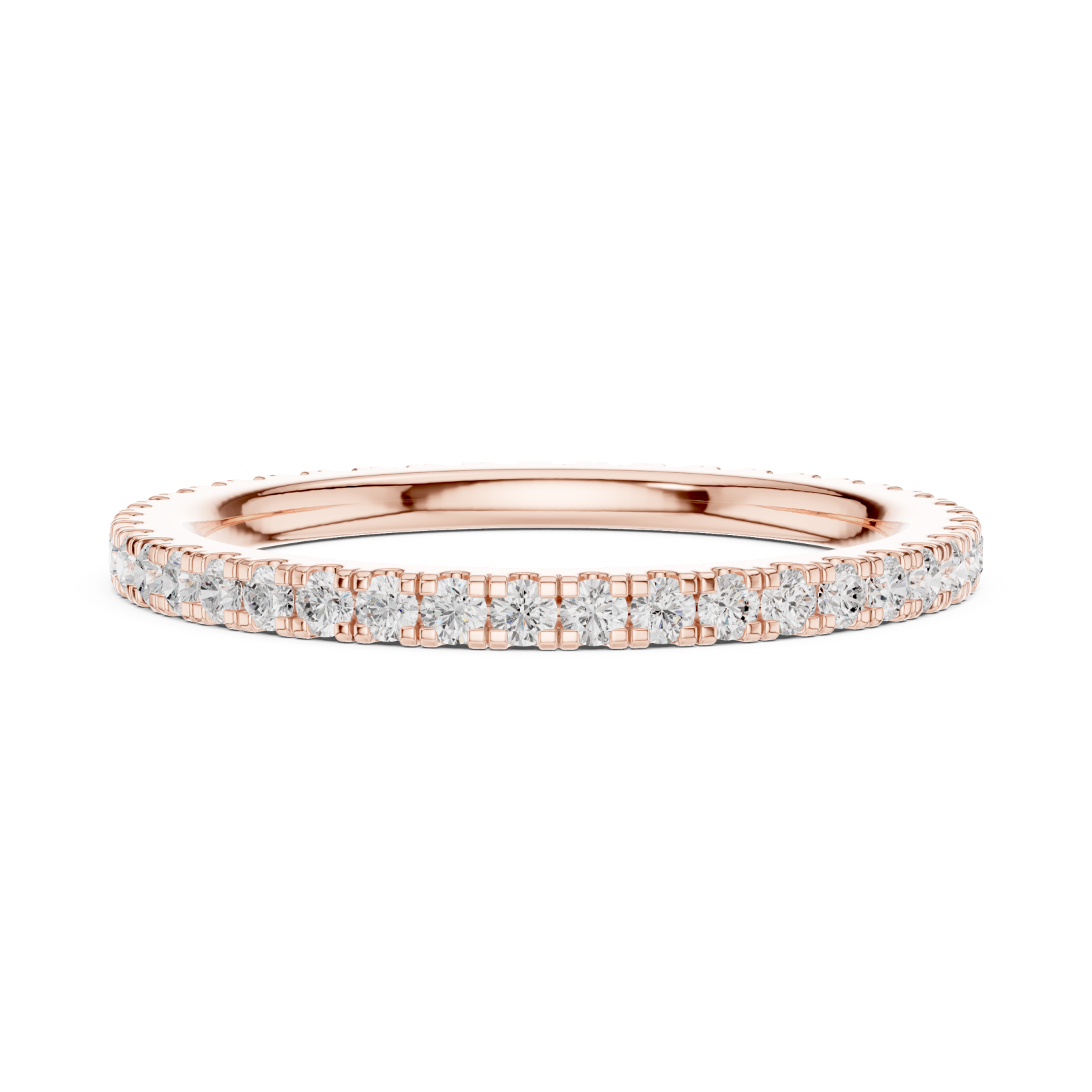  Rose Gold Enchanted Halo Eternity Ring Side View