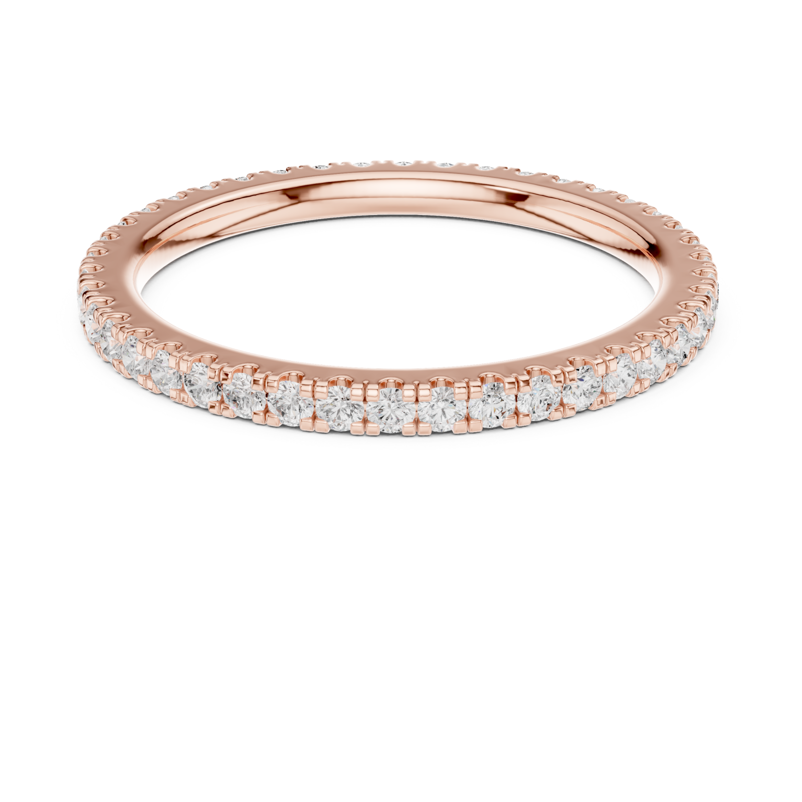  Rose Gold Enchanted Halo Eternity Ring Front View