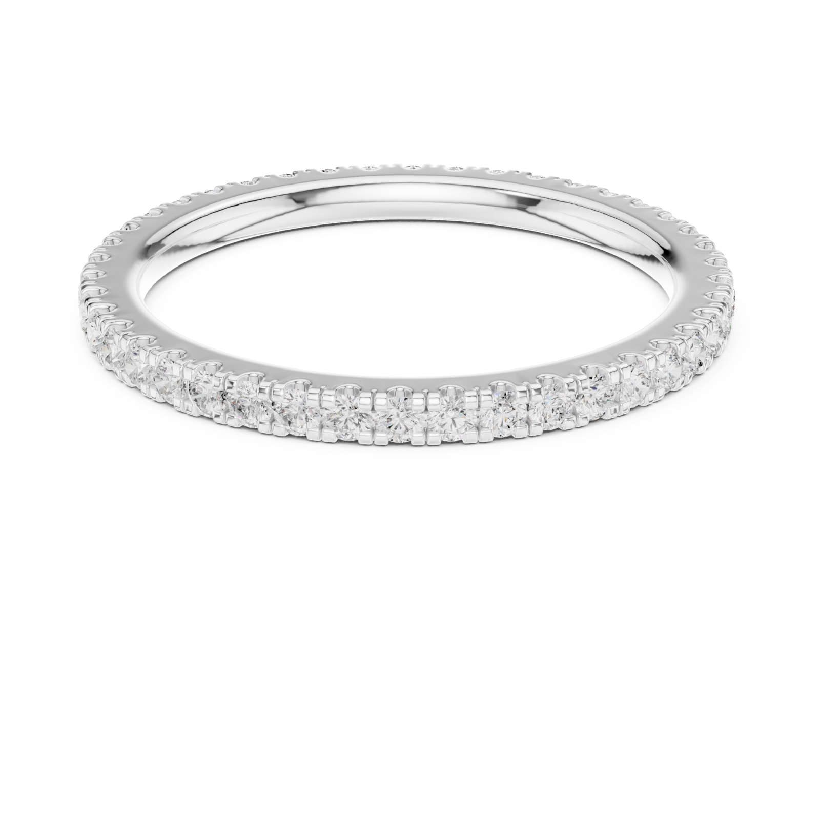  White Gold Enchanted Halo Eternity Ring Front View