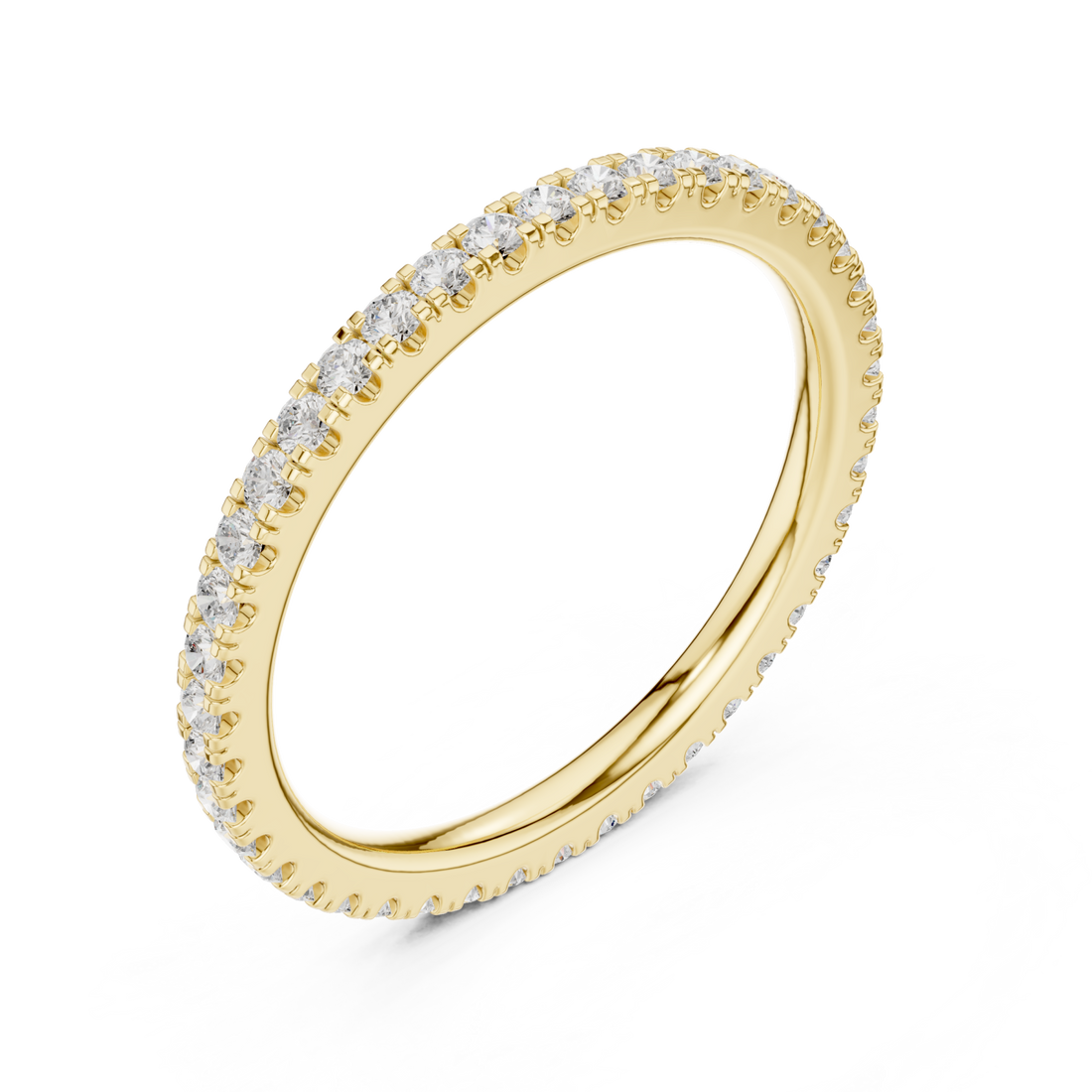Gold Enchanted Halo Eternity Ring Right View