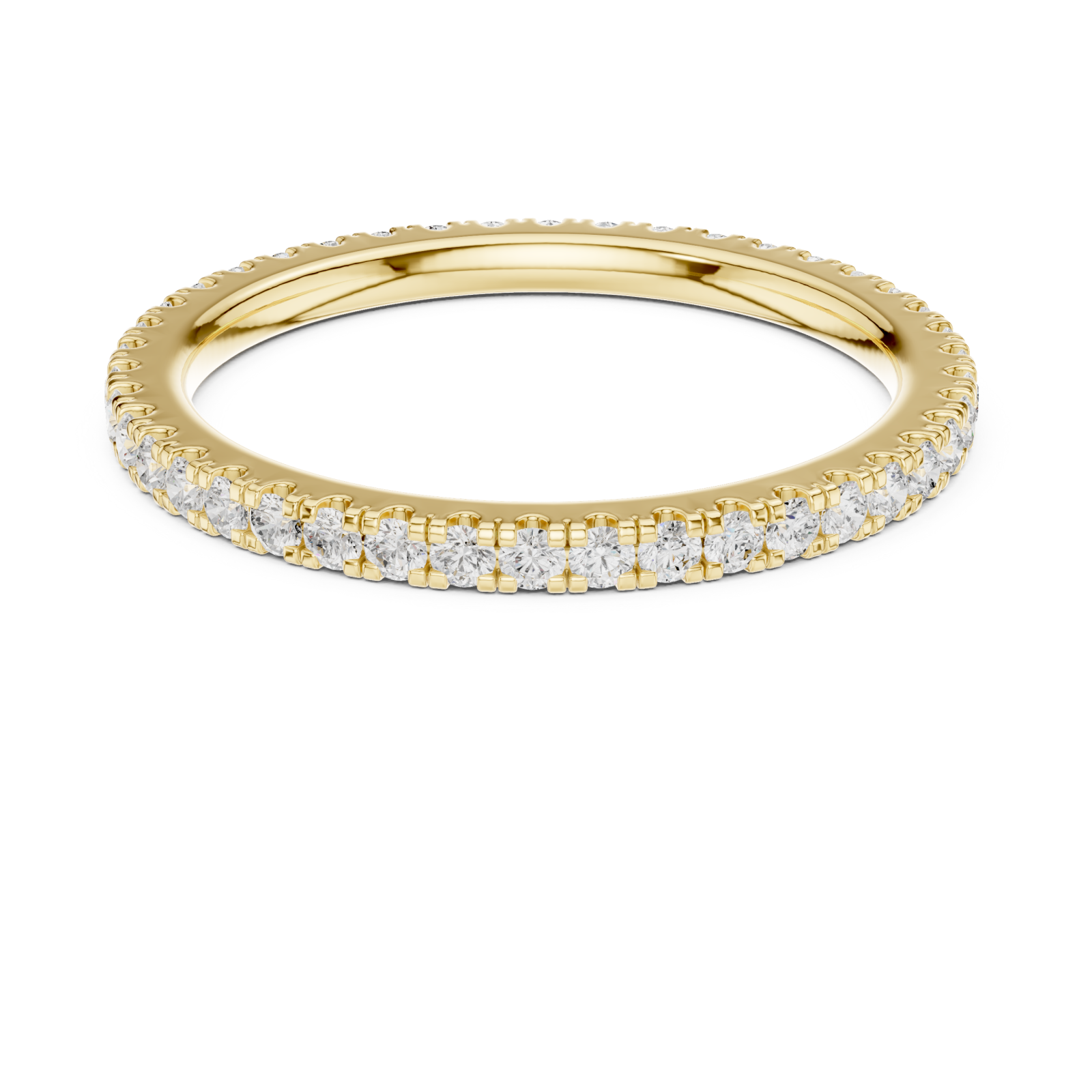  Gold Enchanted Halo Eternity Ring Front View