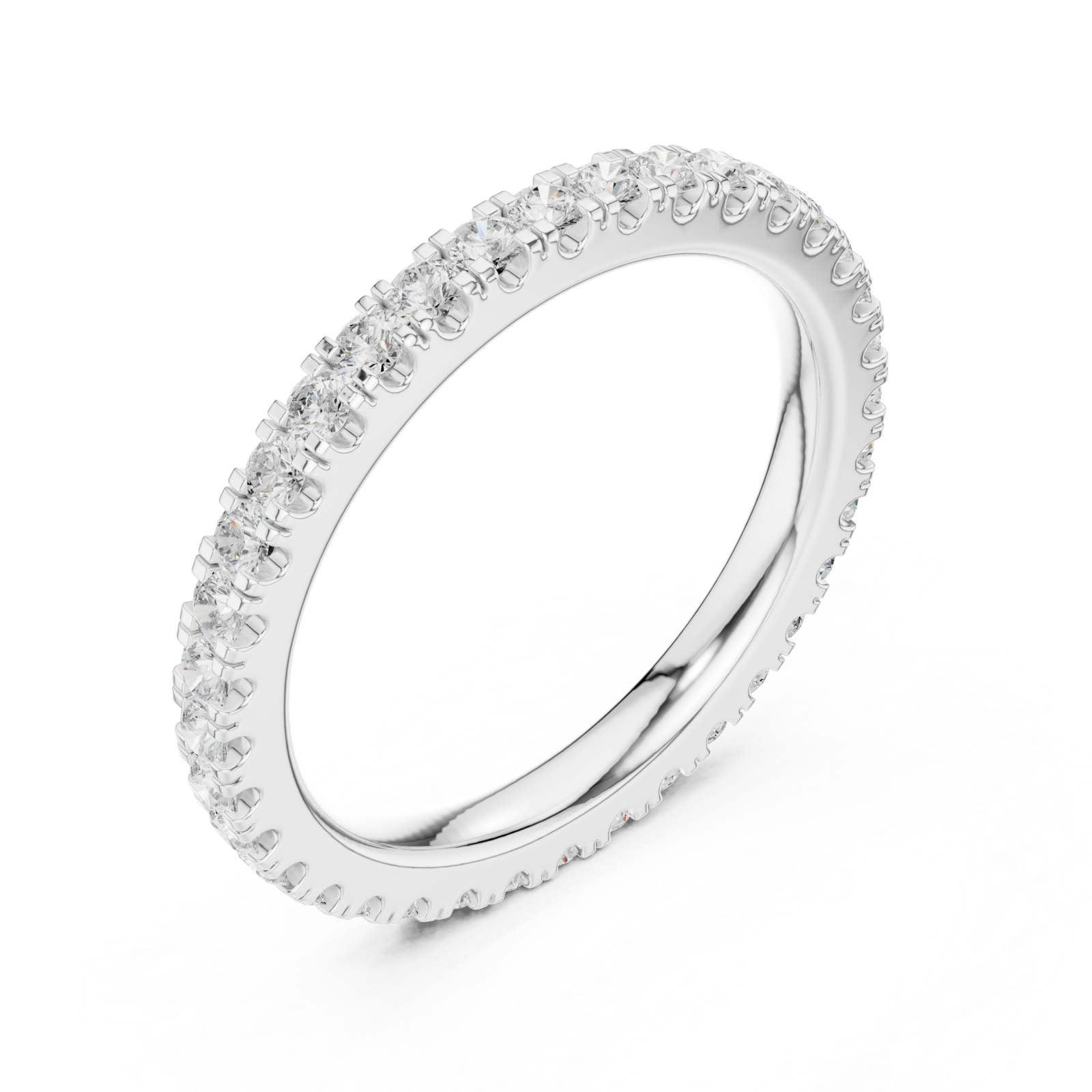  White Gold Ember Light Classic Solitaire Band Ring Right View
