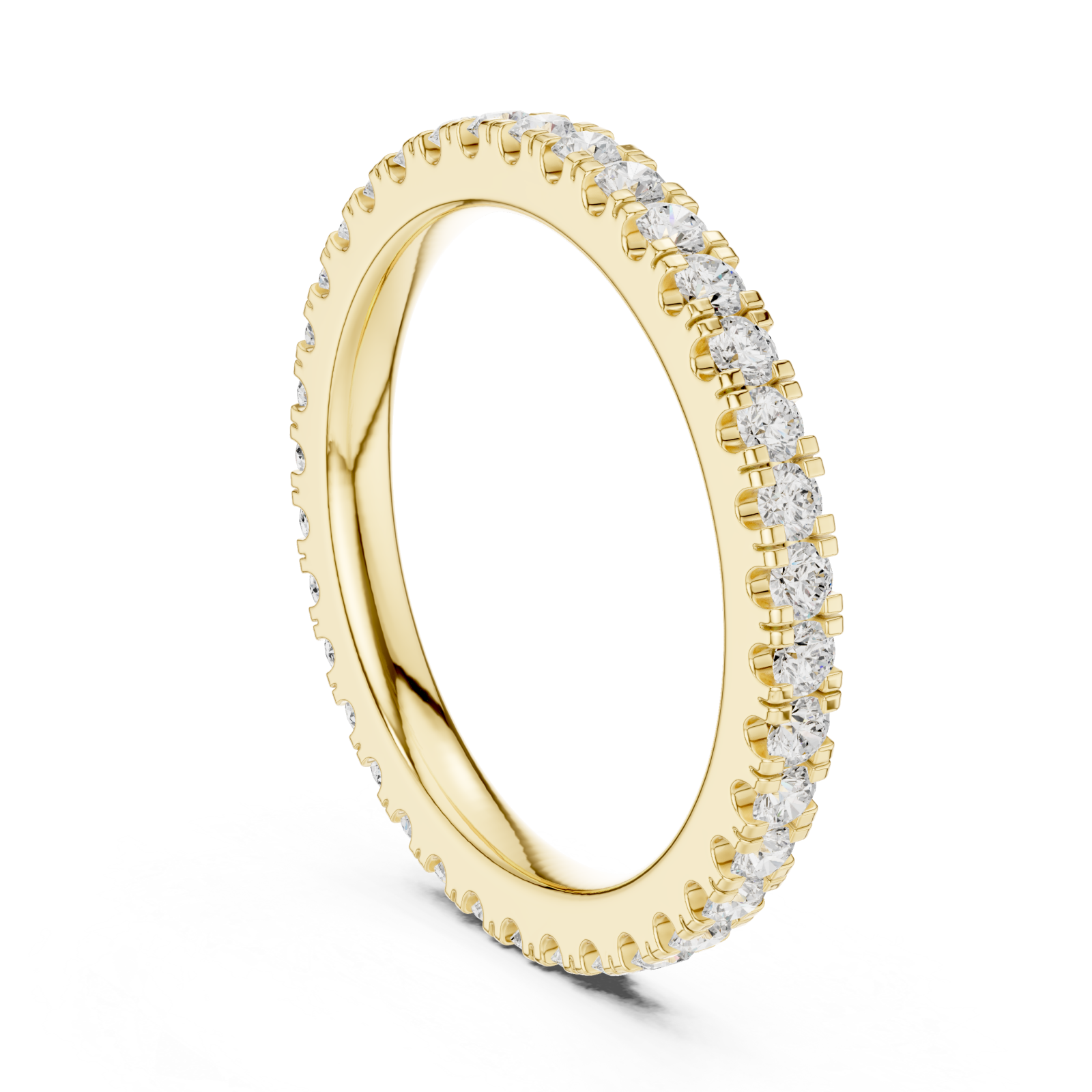  Gold Ember Light Classic Solitaire Band Ring Left View