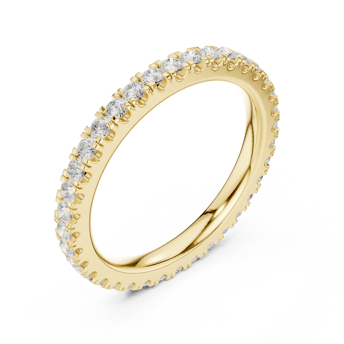 Gold Ember Light Classic Solitaire Band Ring Right View