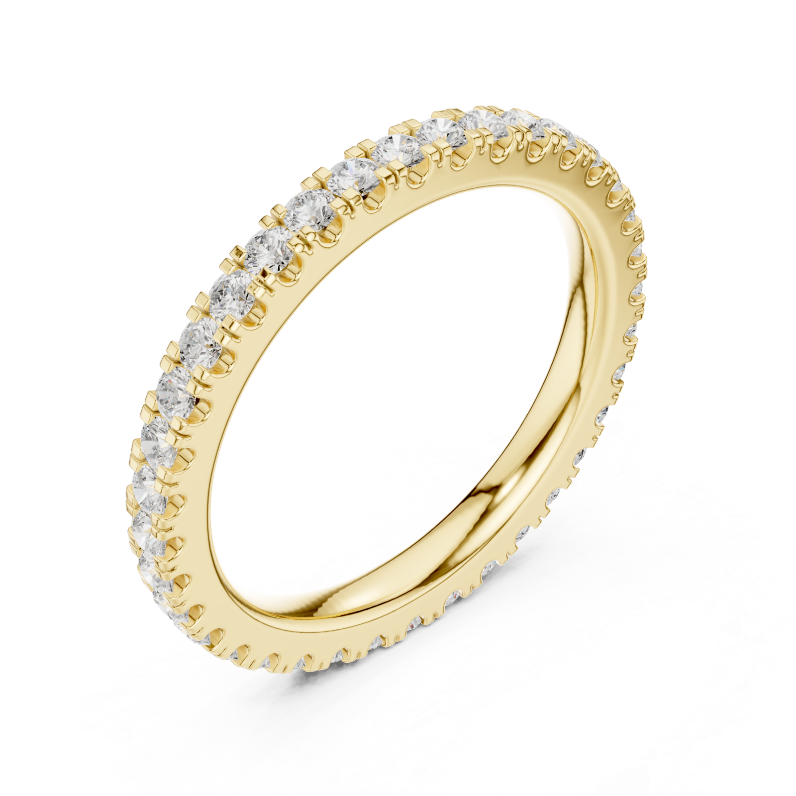 Gold Ember Light Classic Solitaire Band Ring Right View
