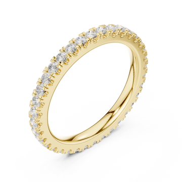Gold Ember Light Classic Solitaire Band Ring Right View