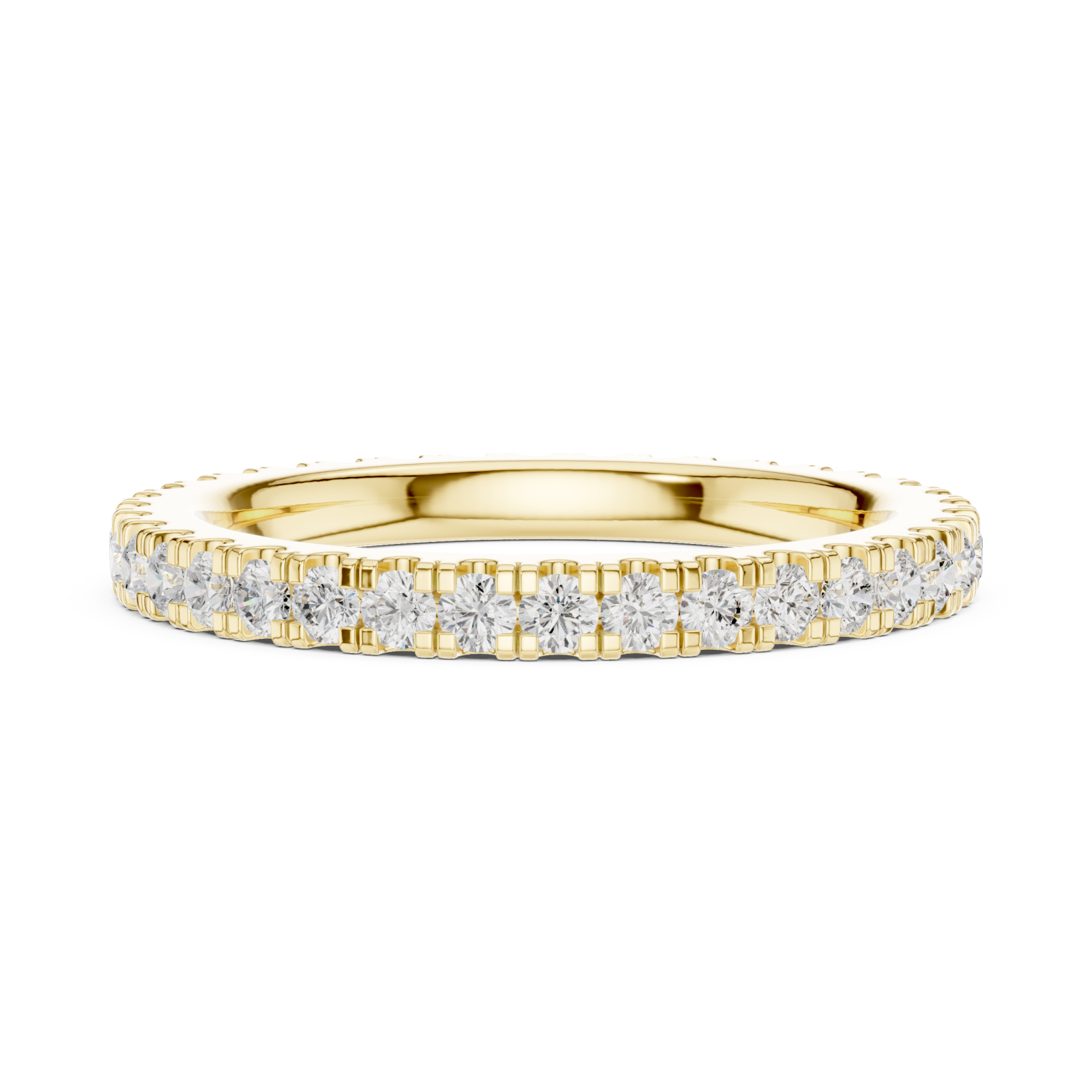  Gold Ember Light Classic Solitaire Band Ring Side View