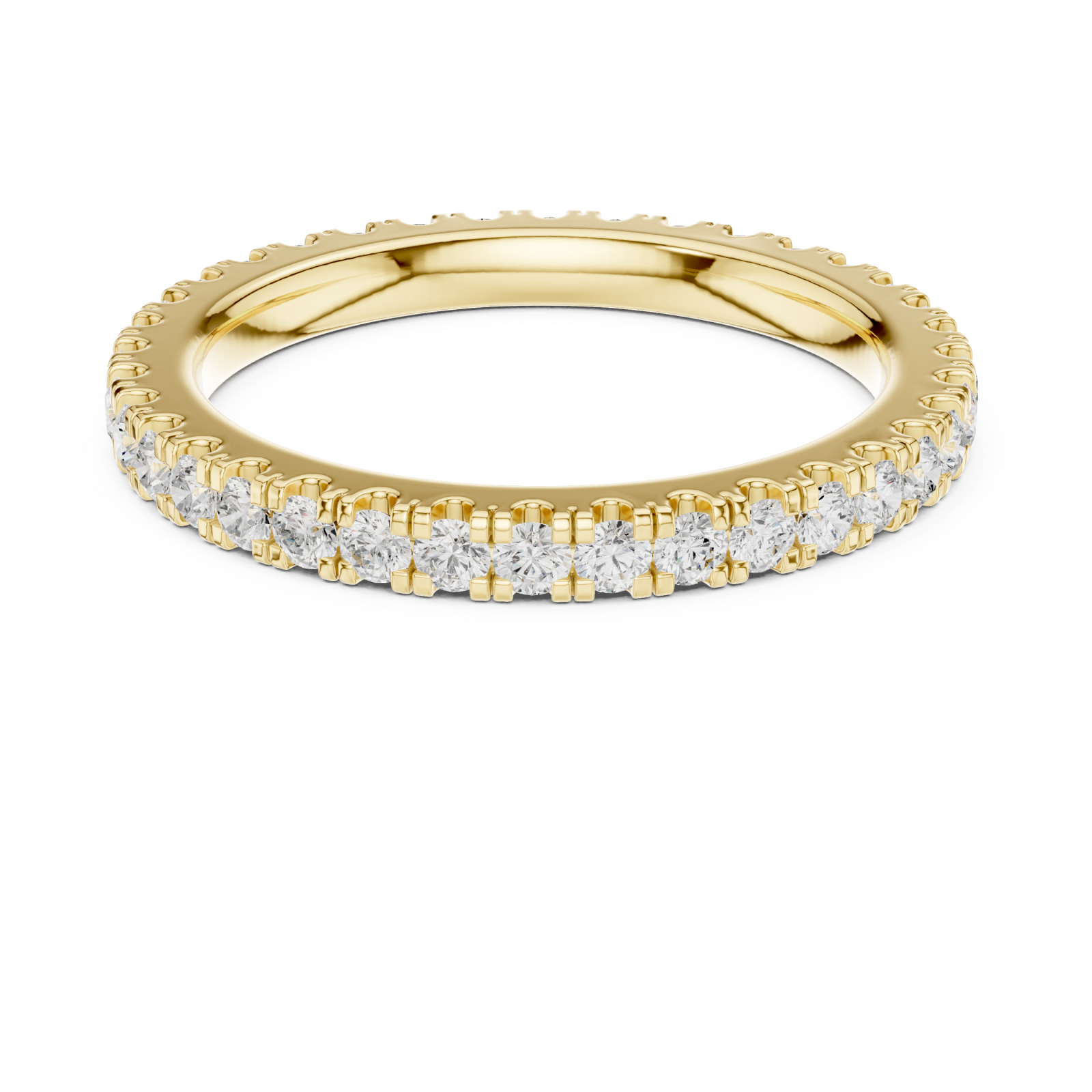  Gold Ember Light Classic Solitaire Band Ring Front View