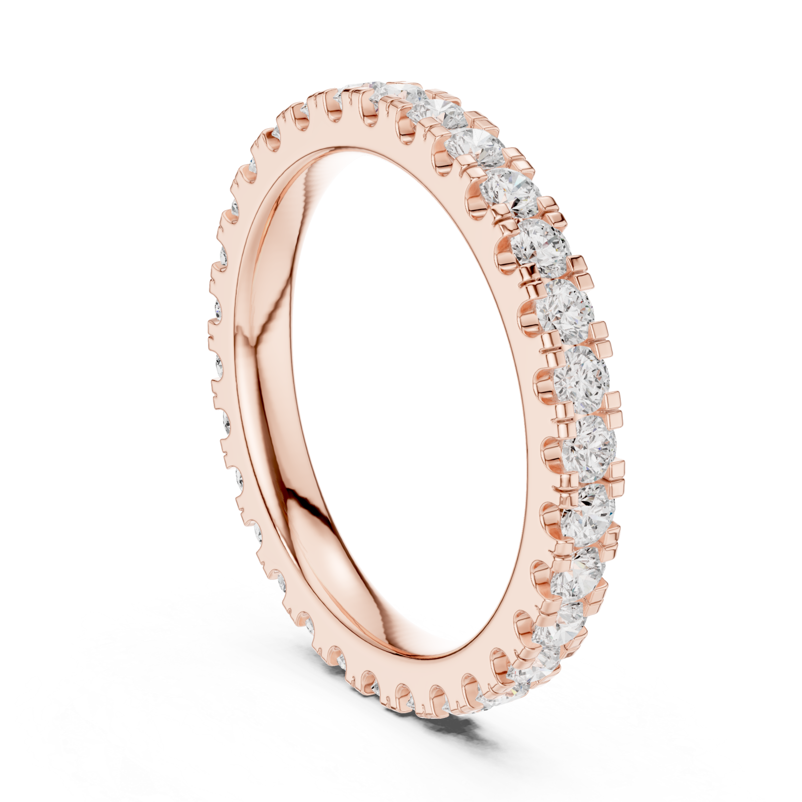  Rose Gold Luminous Classic Round Brilliant Ring Left View