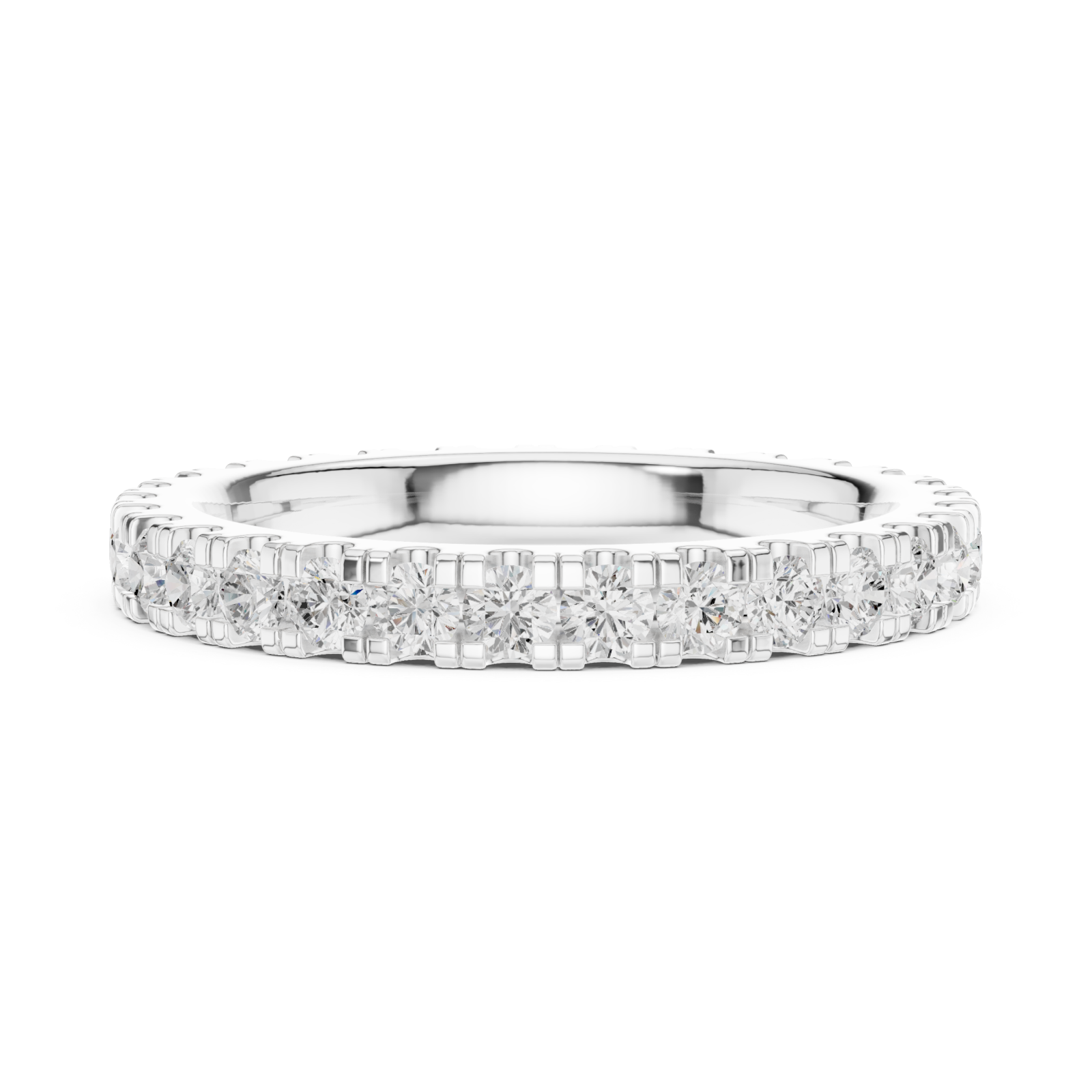  White Gold Luminous Classic Round Brilliant Ring Side View
