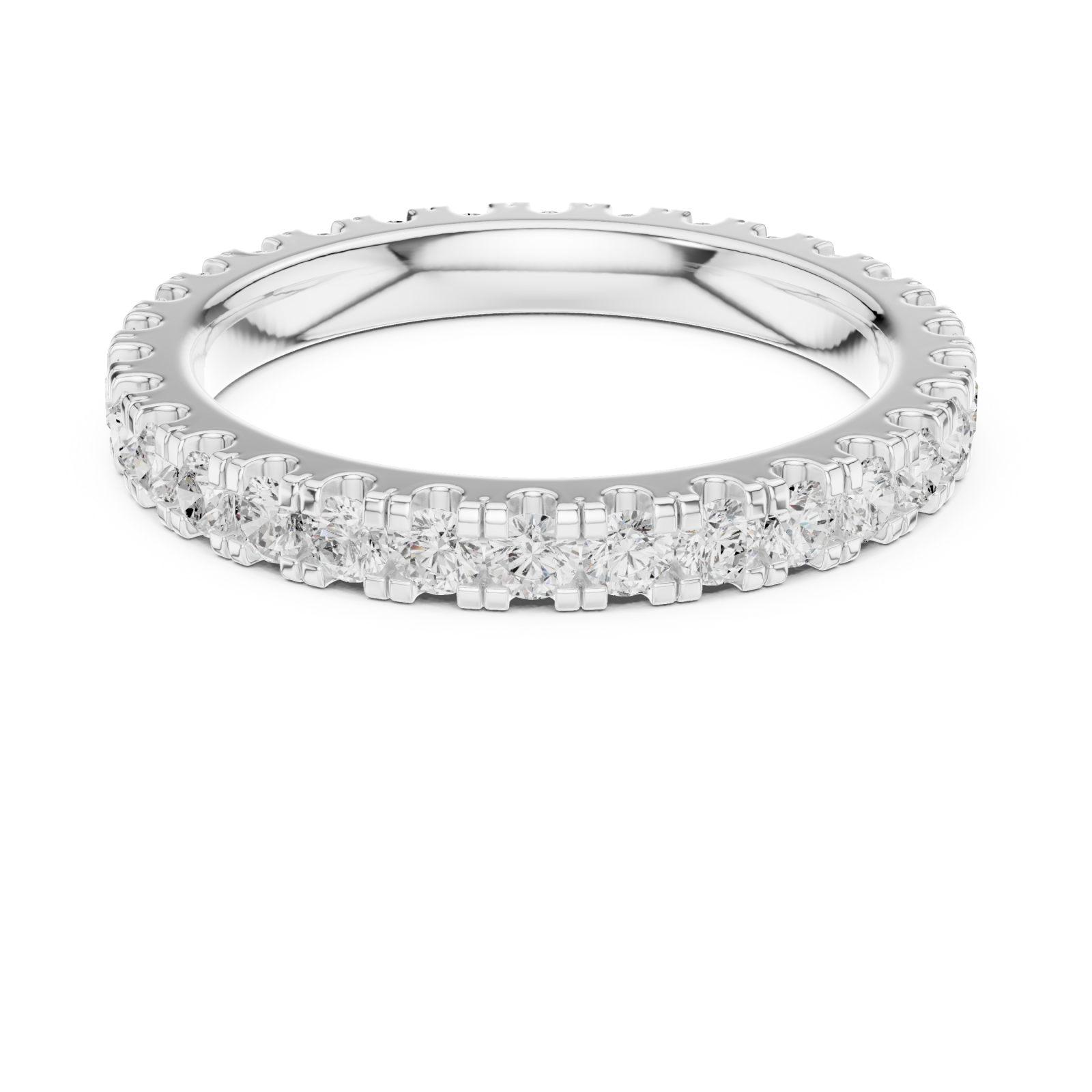  White Gold Luminous Classic Round Brilliant Ring Front View