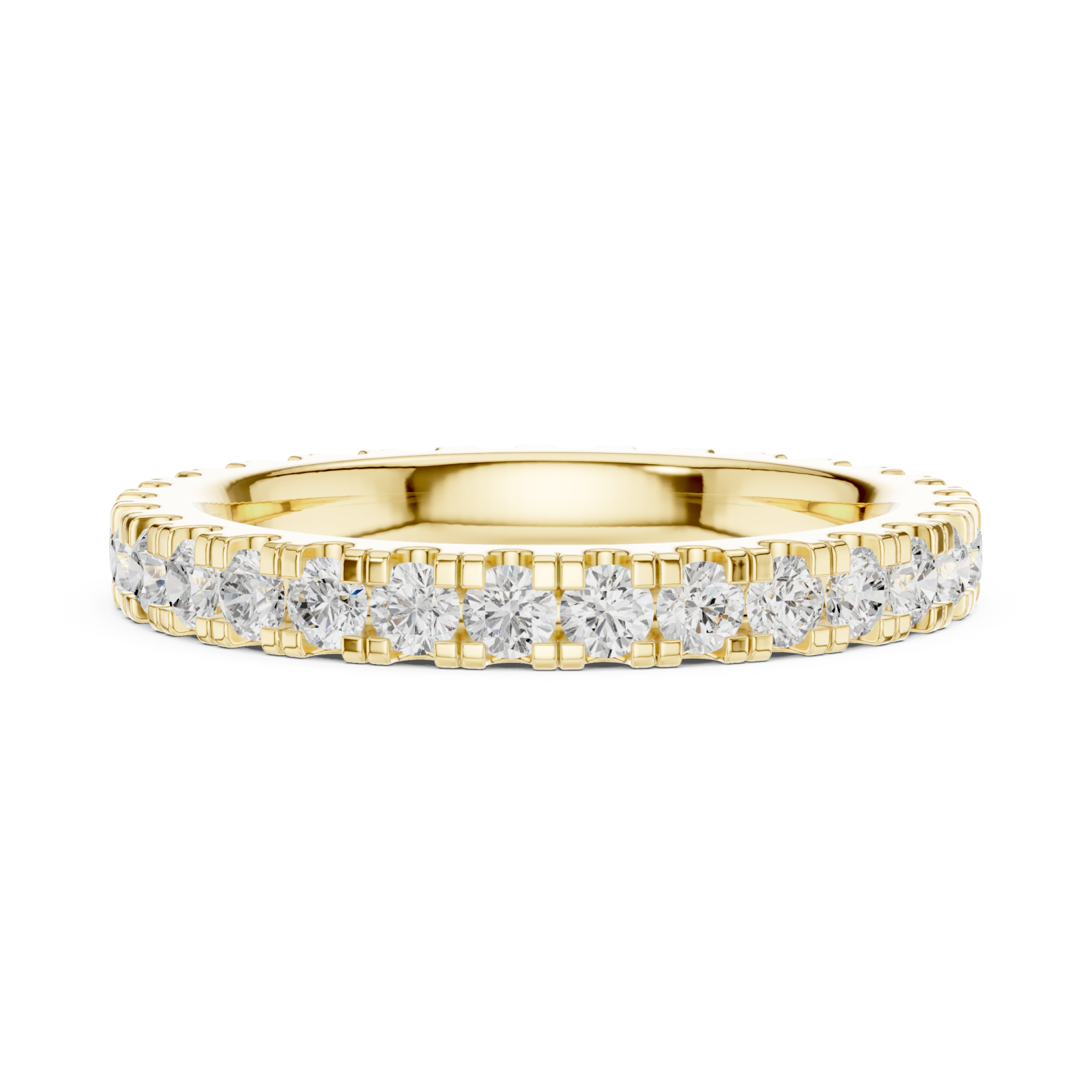  Gold Luminous Classic Round Brilliant Ring Side View