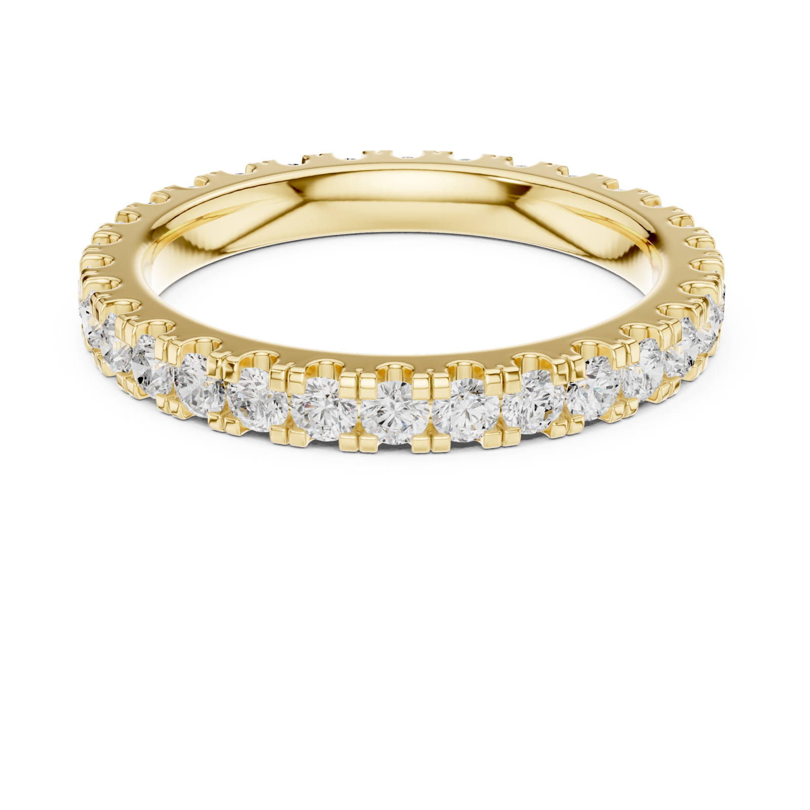  Gold Luminous Classic Round Brilliant Ring Front View