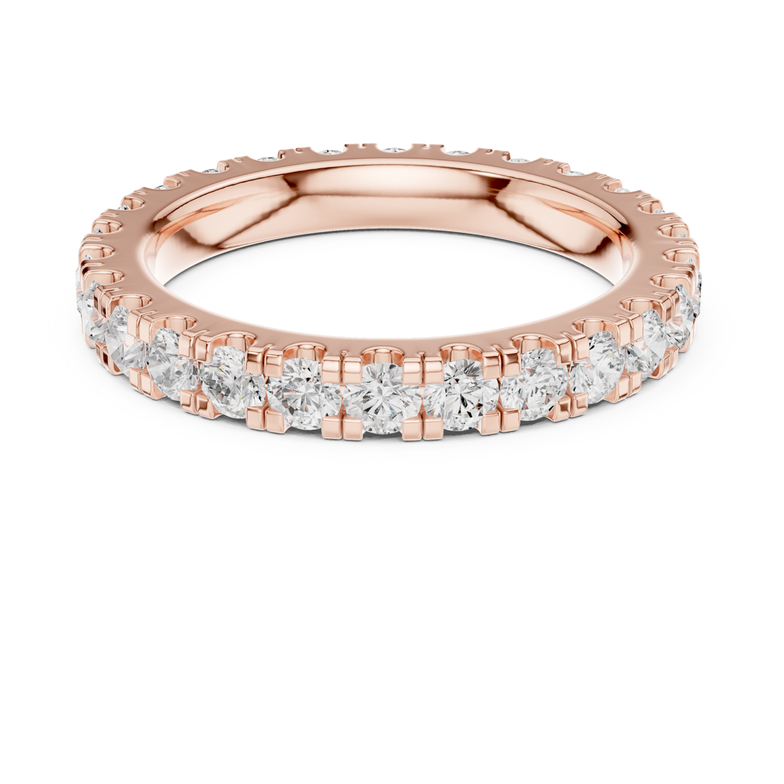  Rose Gold Luminous Promise Comfort Band Ring Front View