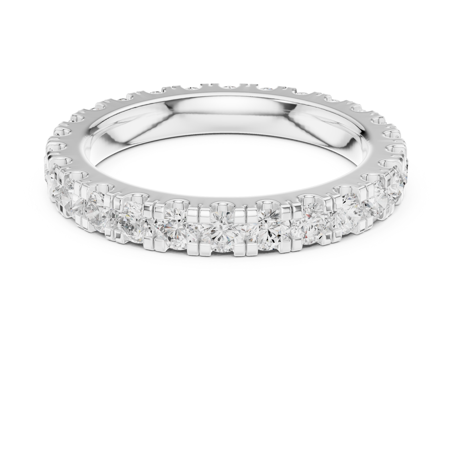 White Gold Luminous Promise Comfort Band Ring Front View