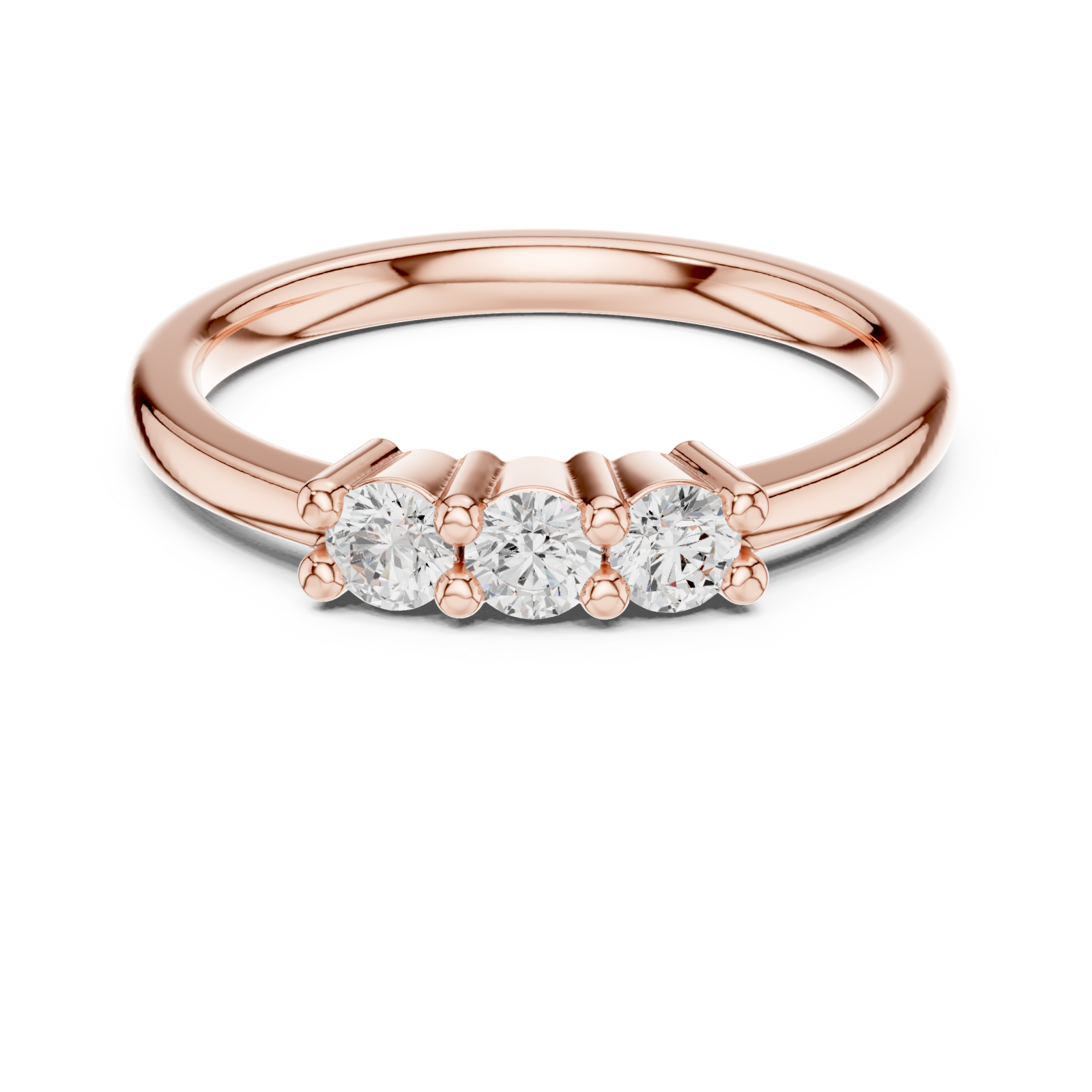  Rose Gold Celestial Glow Promise Band Front View