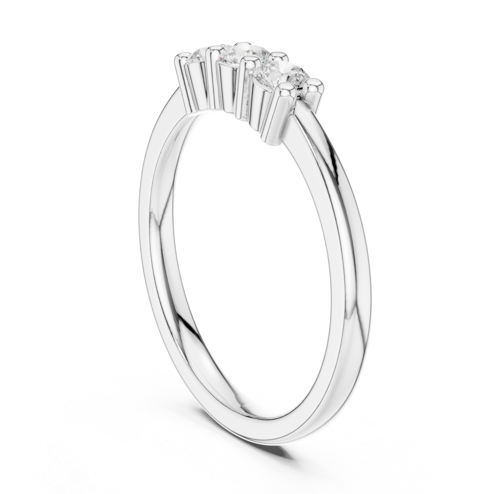  White Gold Celestial Glow Promise Band Left View