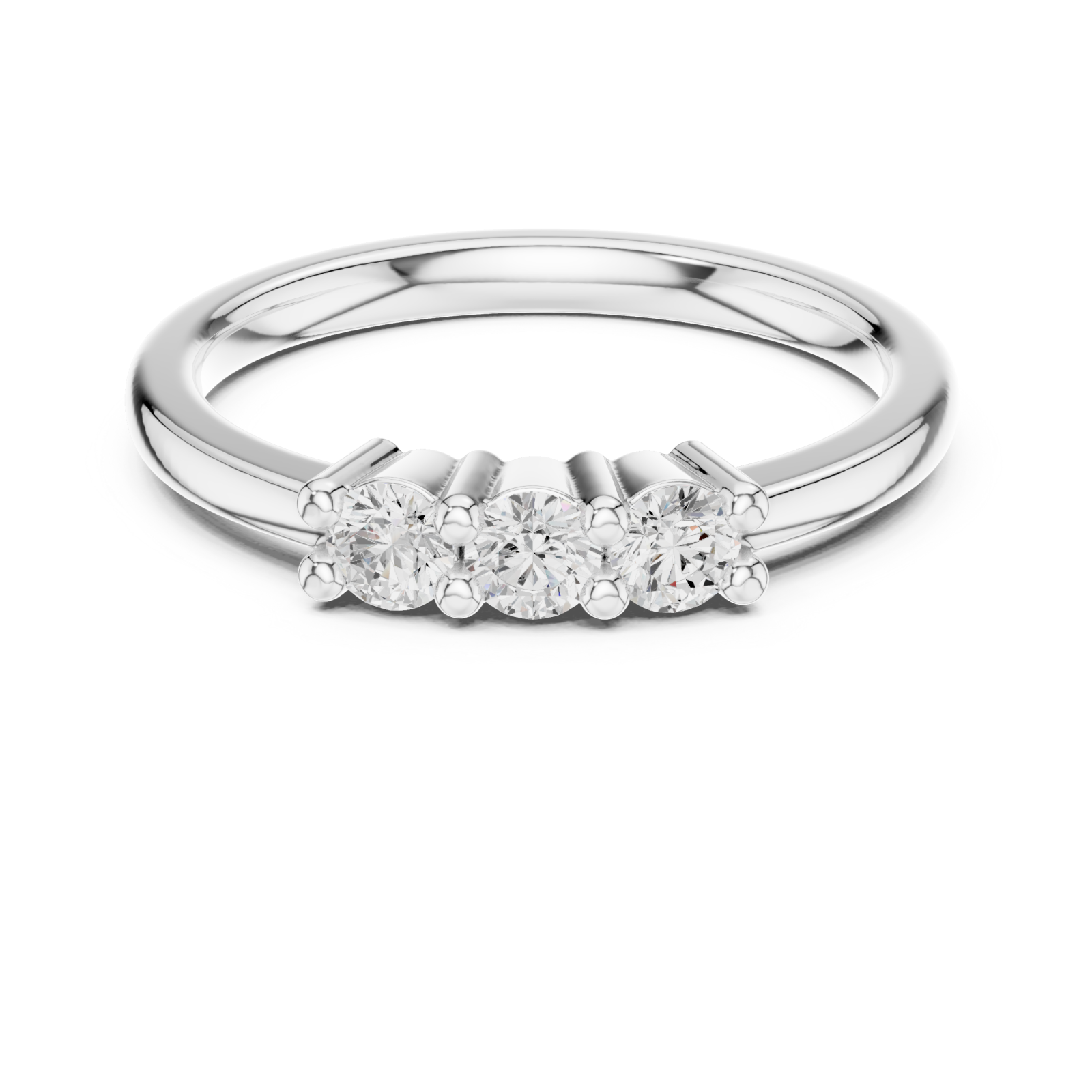  White Gold Celestial Glow Promise Band Front View