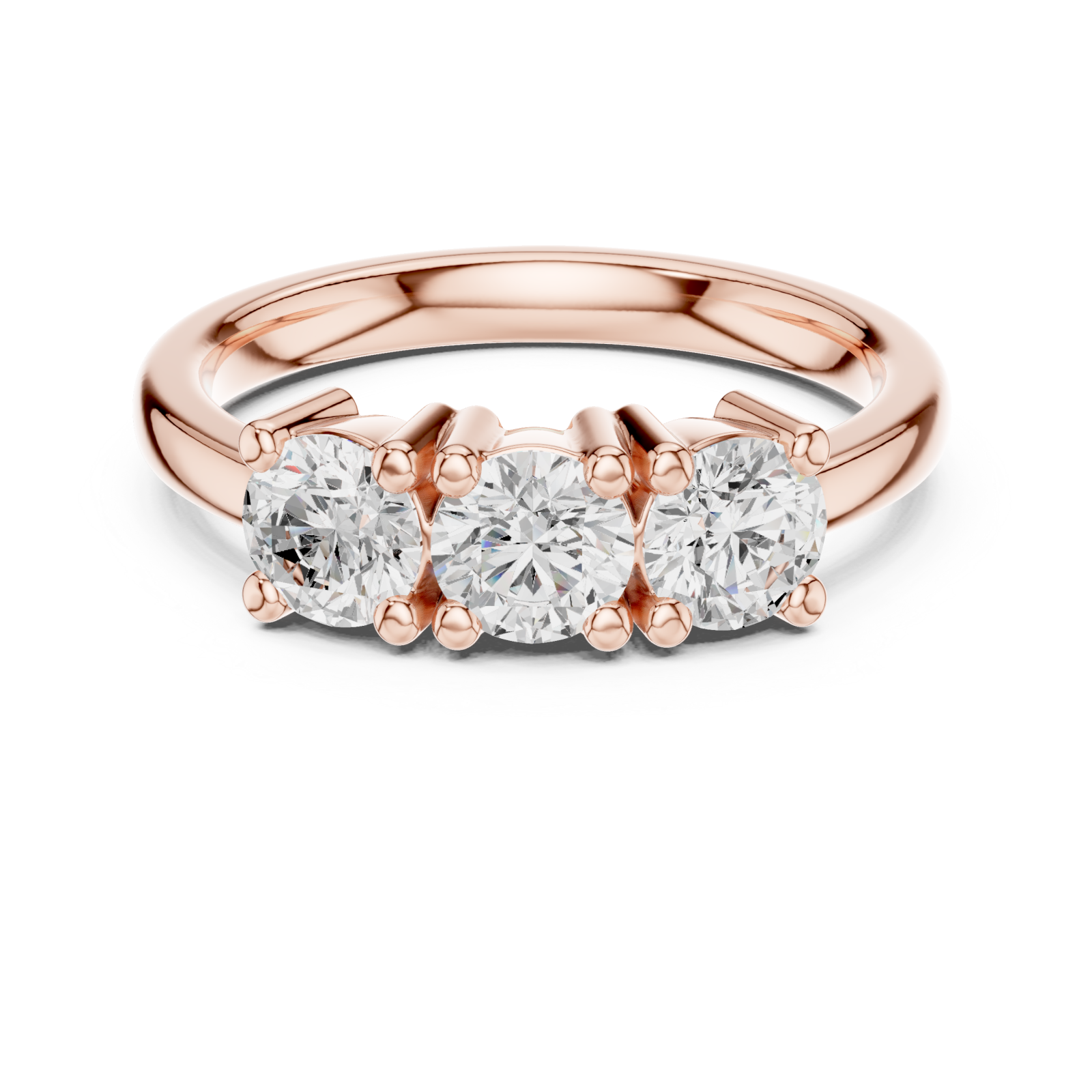  Rose Gold Infinite Glow Serenity Band Stacking Ring Front View