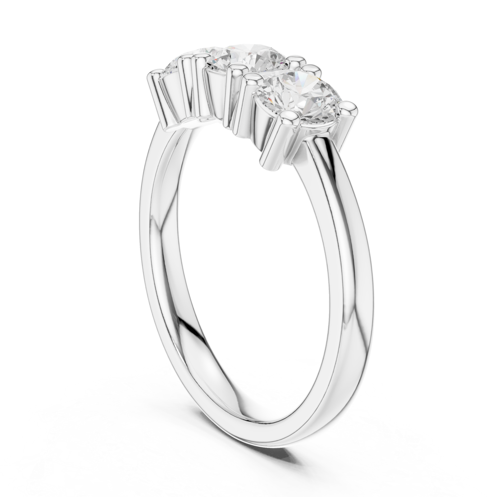  White Gold Infinite Glow Serenity Band Stacking Ring Left View
