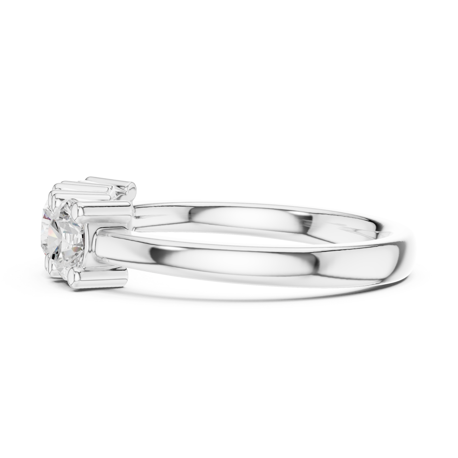  White Gold Infinite Glow Serenity Band Stacking Ring Side View