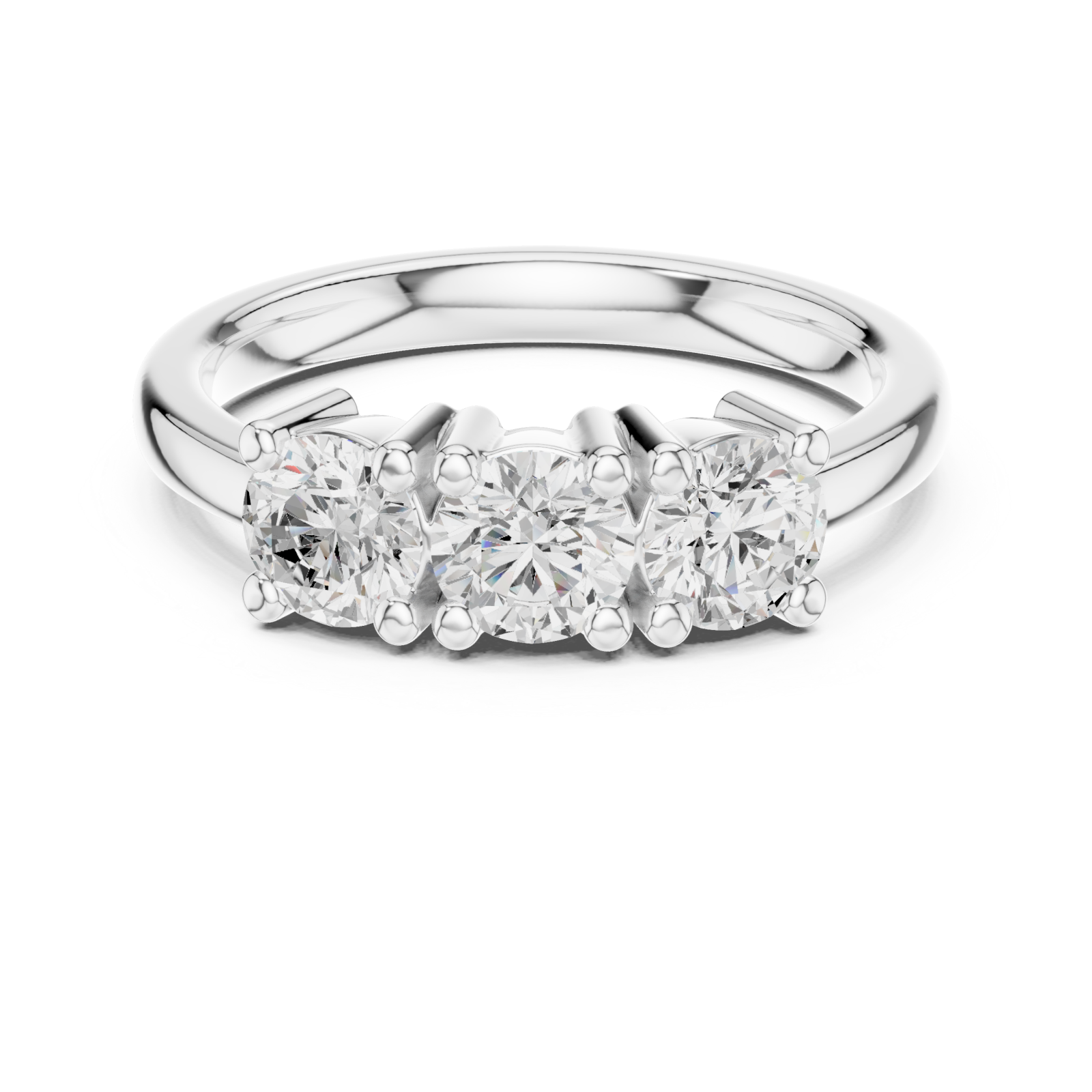  White Gold Infinite Glow Serenity Band Stacking Ring Front View